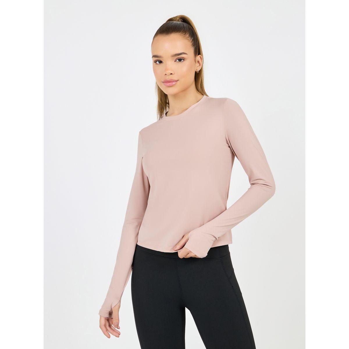 بلوزة بطبعة كتابة على الظهر مع أكمام طويلة-sports-women-clothing-tshirtsandvests-image-2