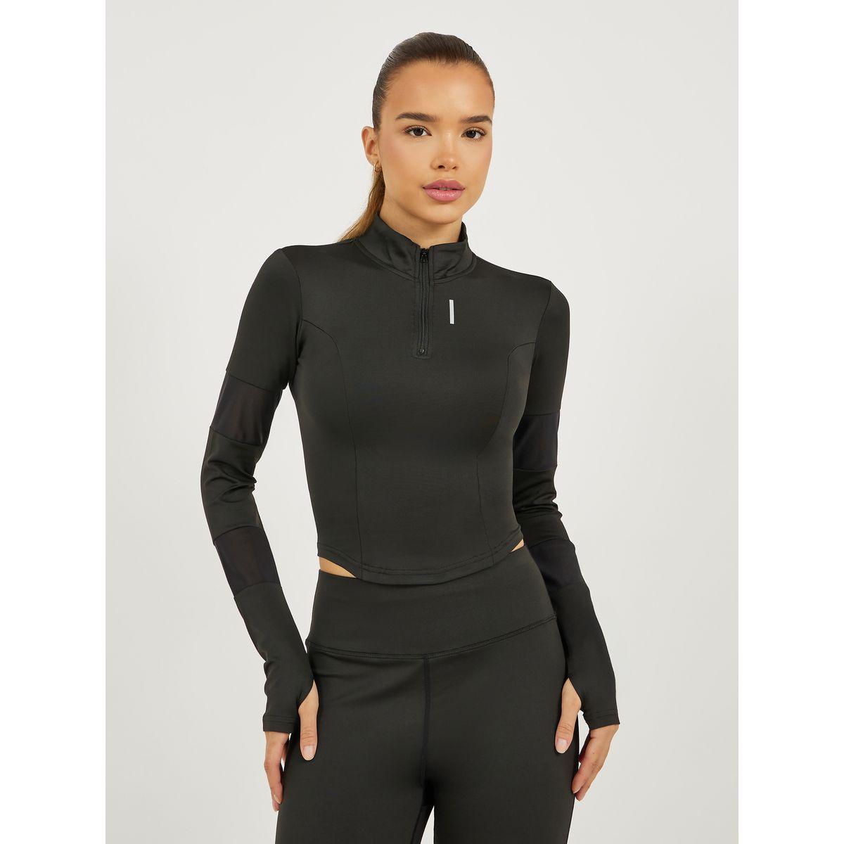 Reflective Stripe Half Zip Up Top & Leggings Set-women-clothing-sportswearandactivewear-trackpantsandtracksuits-image-2