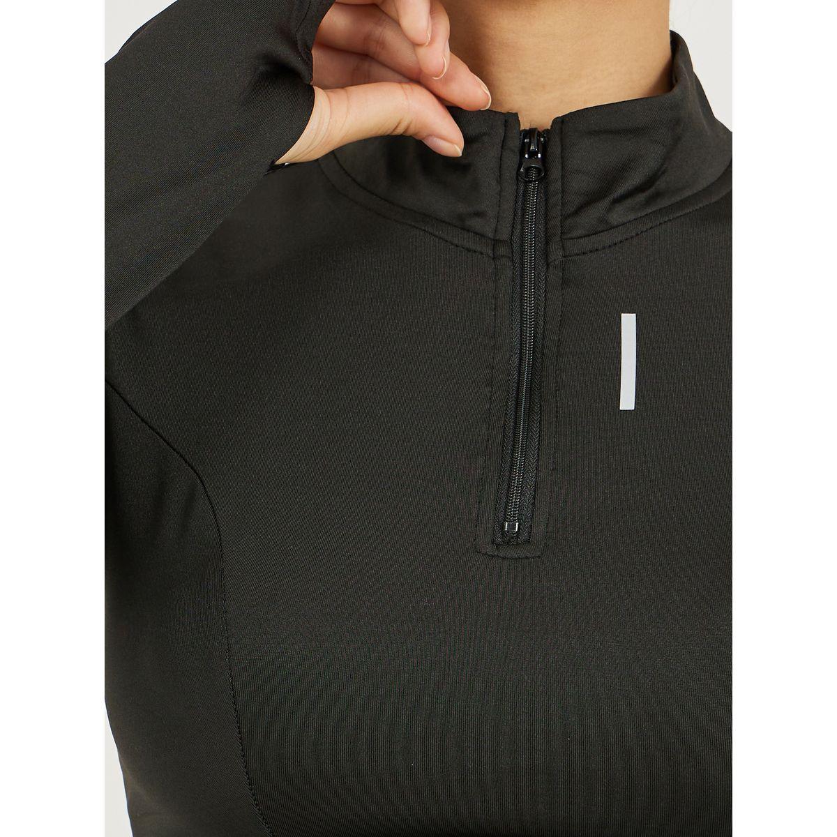 Reflective Stripe Half Zip Up Top & Leggings Set-women-clothing-sportswearandactivewear-trackpantsandtracksuits-image-3