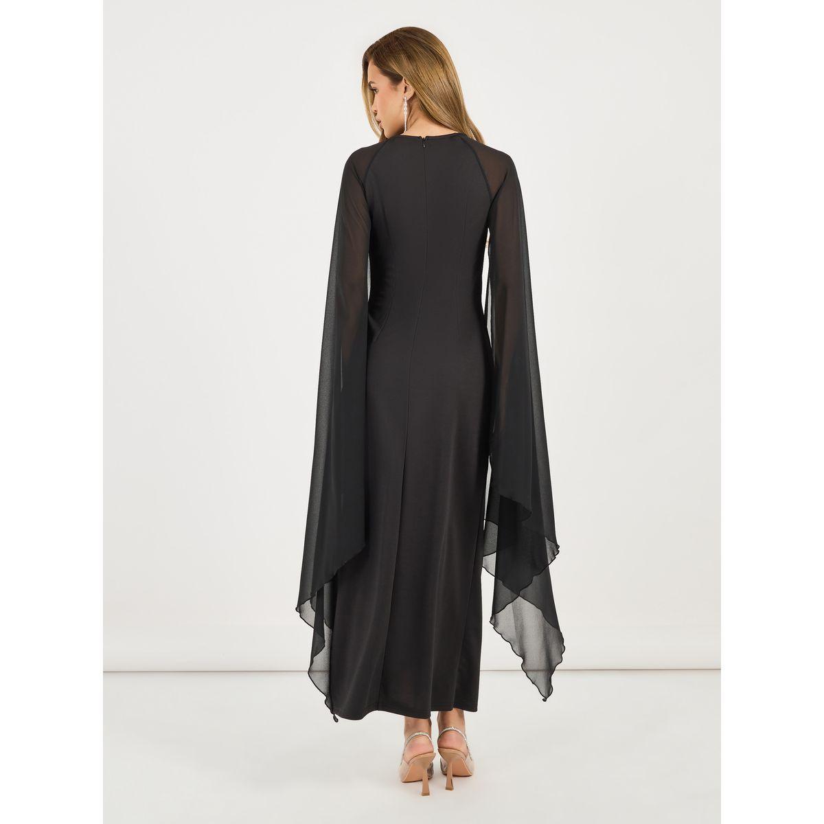 Styli Draped Cape Sleeves Shift Maxi Dress-women-clothing-dresses-image-6