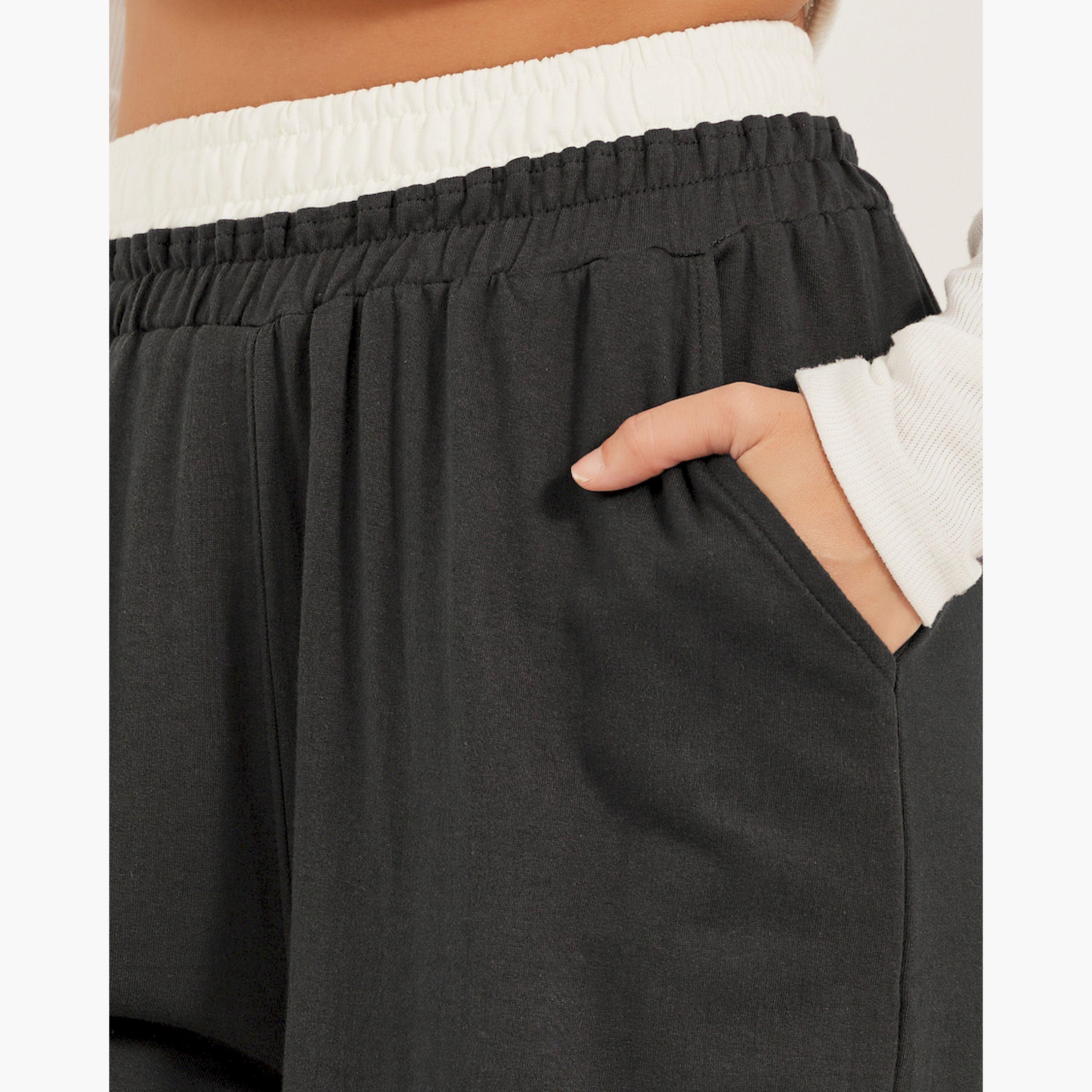 ستايلي - بنطال رياضي بخصر مرتفع وحزام خصر متباين وجيوب-women-clothing-bottoms-joggers-image-3