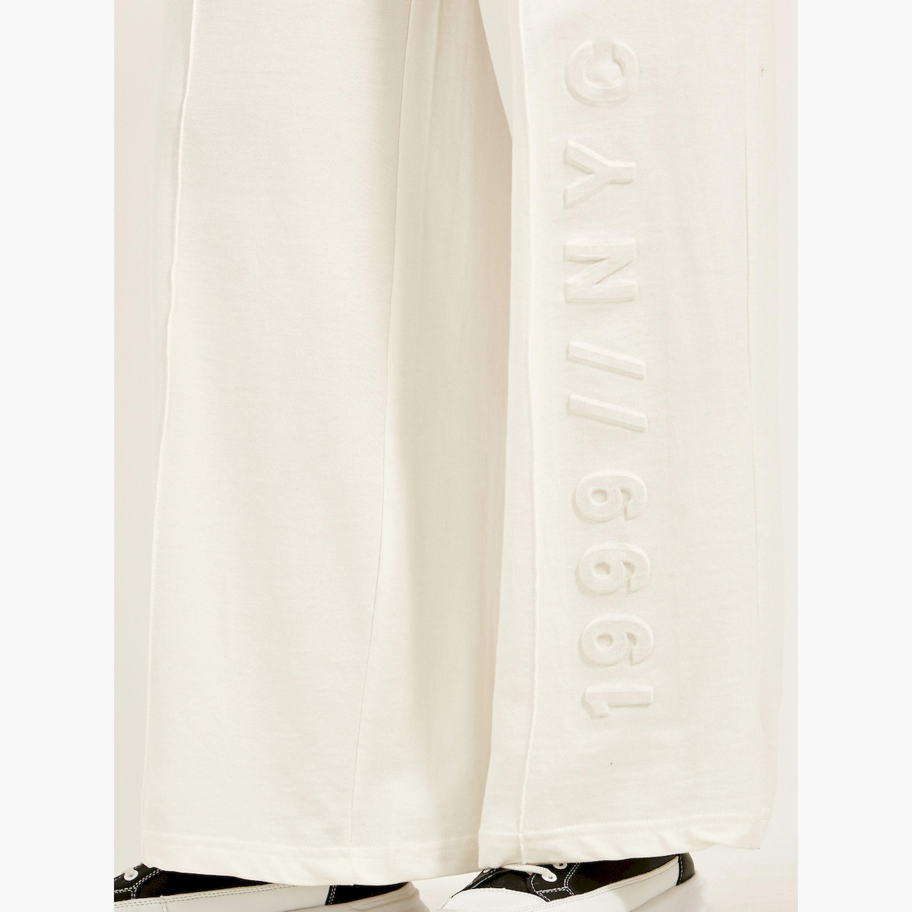 Styli Embossed Hem Wide Leg Joggers with Drawstring Waist-women-clothing-bottoms-joggers-image-4