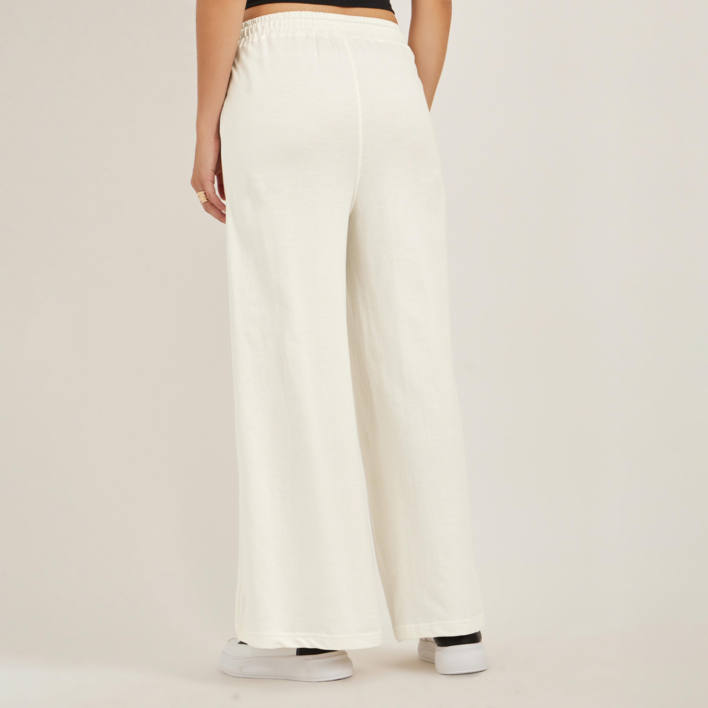 Styli Embossed Hem Wide Leg Joggers with Drawstring Waist-women-clothing-bottoms-joggers-image-5