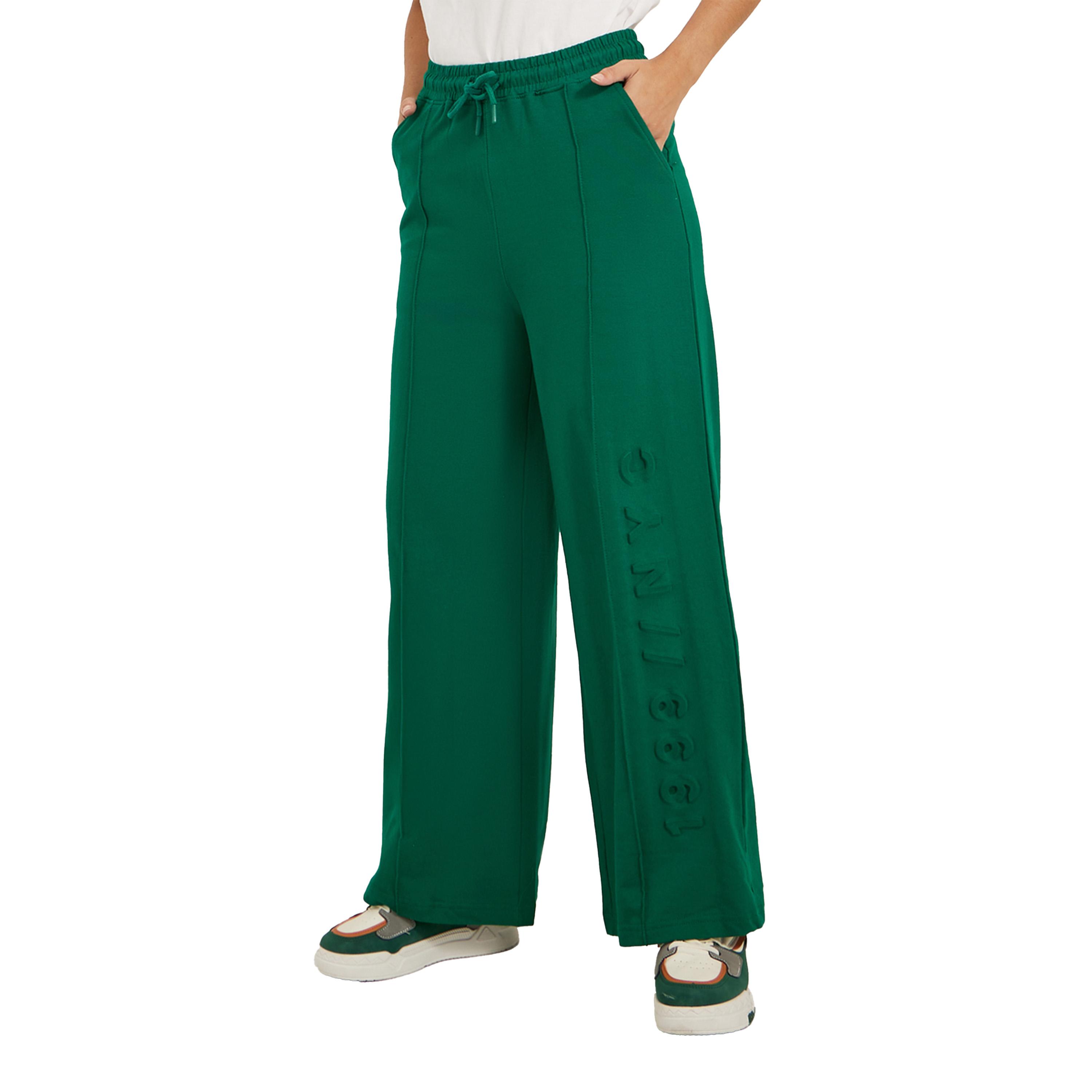 ستايلي - بنطال رياضي واسع الساق مع حاشية منقوشة ورباط خصر-women-clothing-bottoms-joggers-image-2