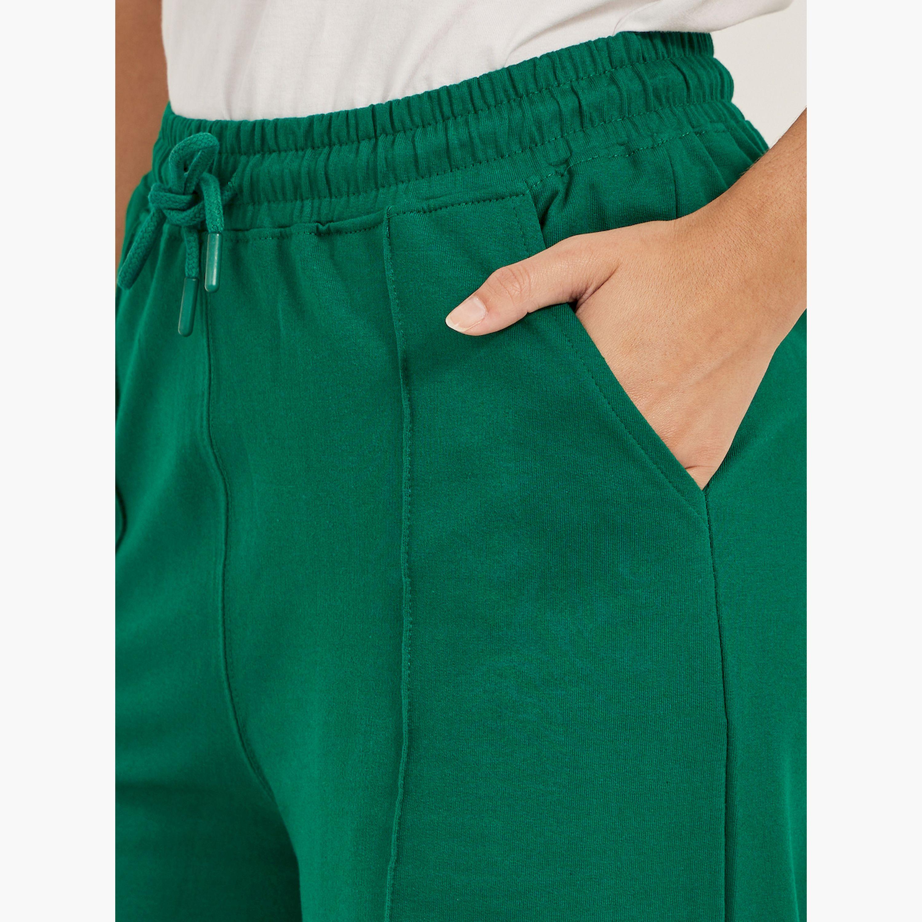 Styli Embossed Hem Wide Leg Joggers with Drawstring Waist-women-clothing-bottoms-joggers-image-4