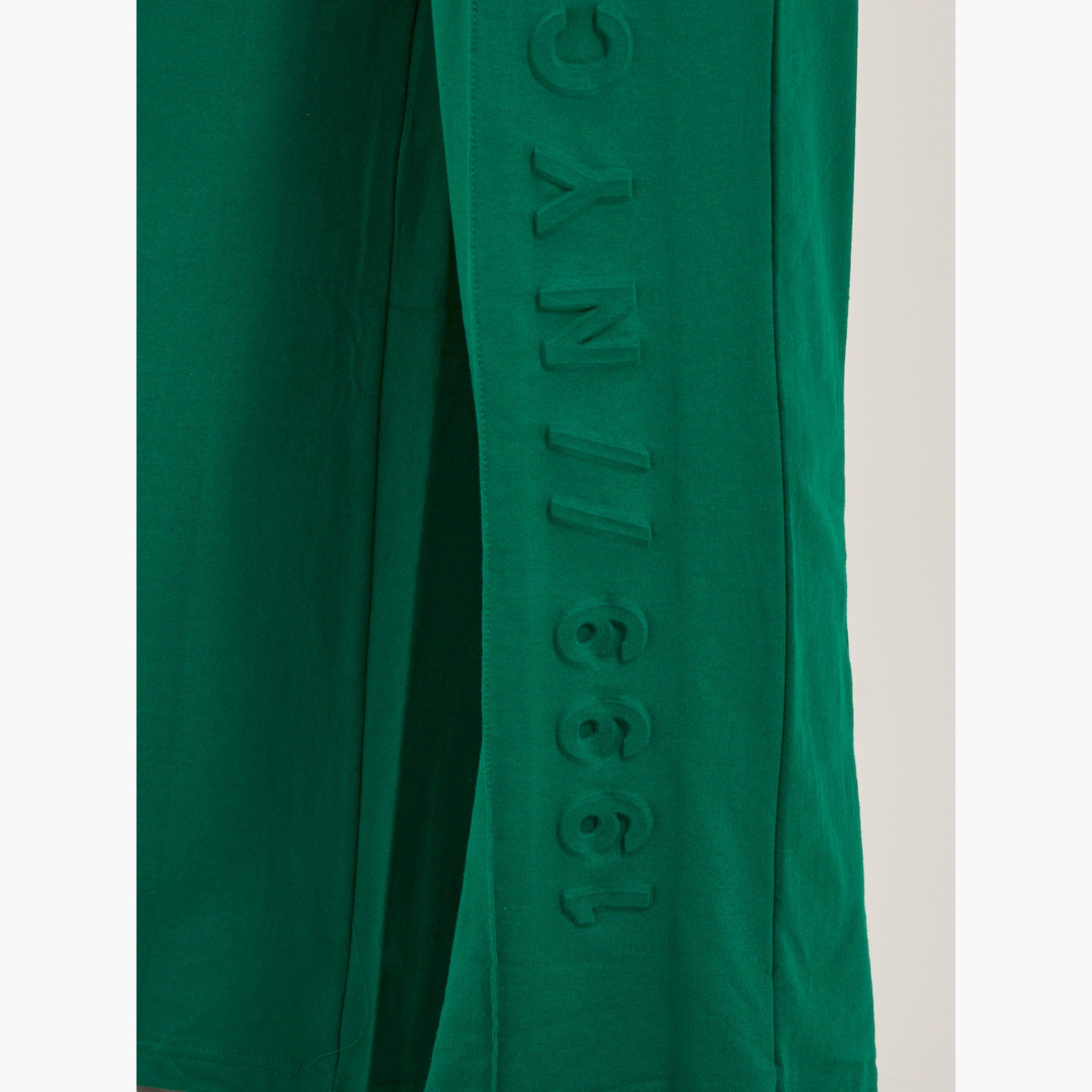Styli Embossed Hem Wide Leg Joggers with Drawstring Waist-women-clothing-bottoms-joggers-image-5