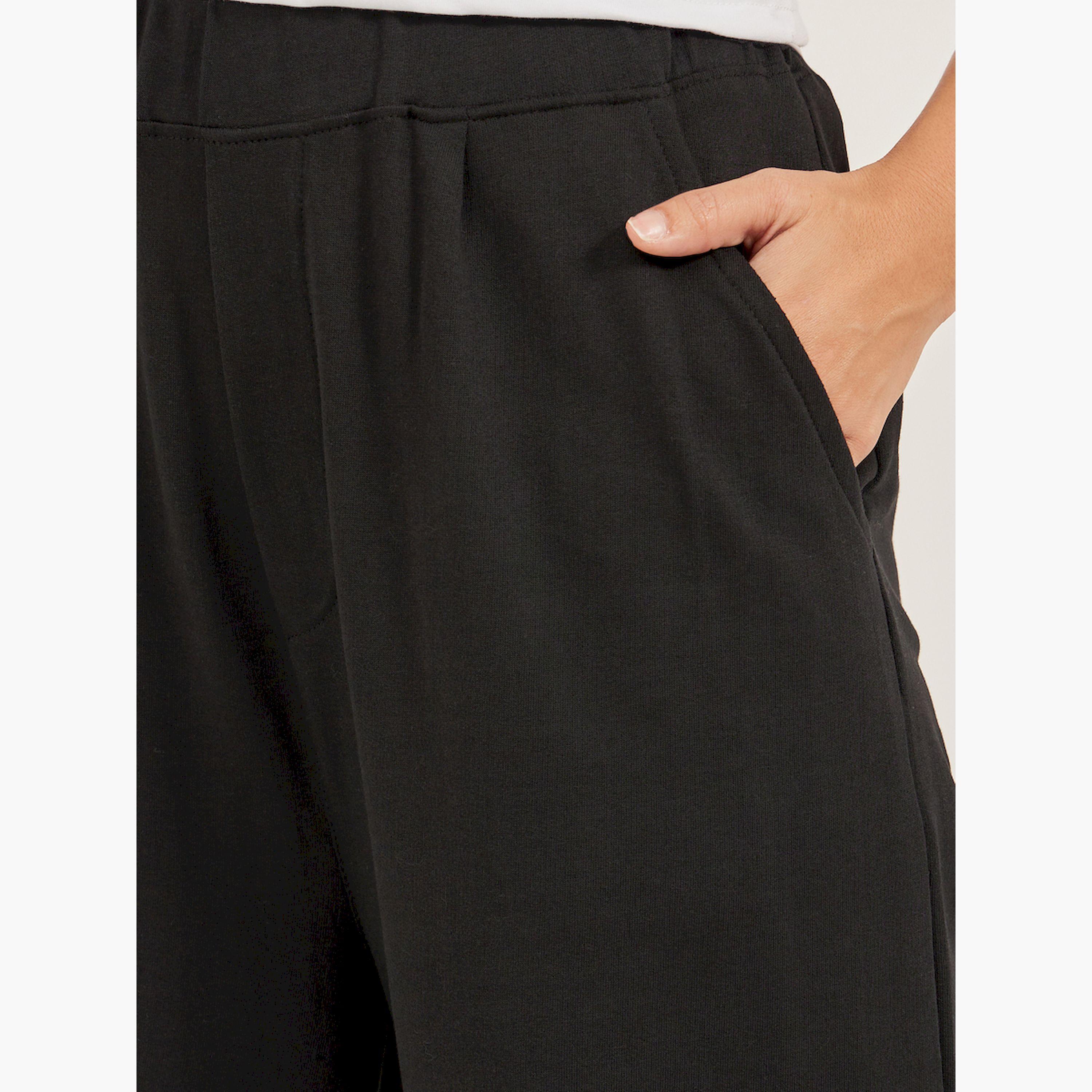 ستايلي - بنطال رياضي واسع الساق بحزام خصر مطاطي وجيوب-women-clothing-bottoms-joggers-image-3