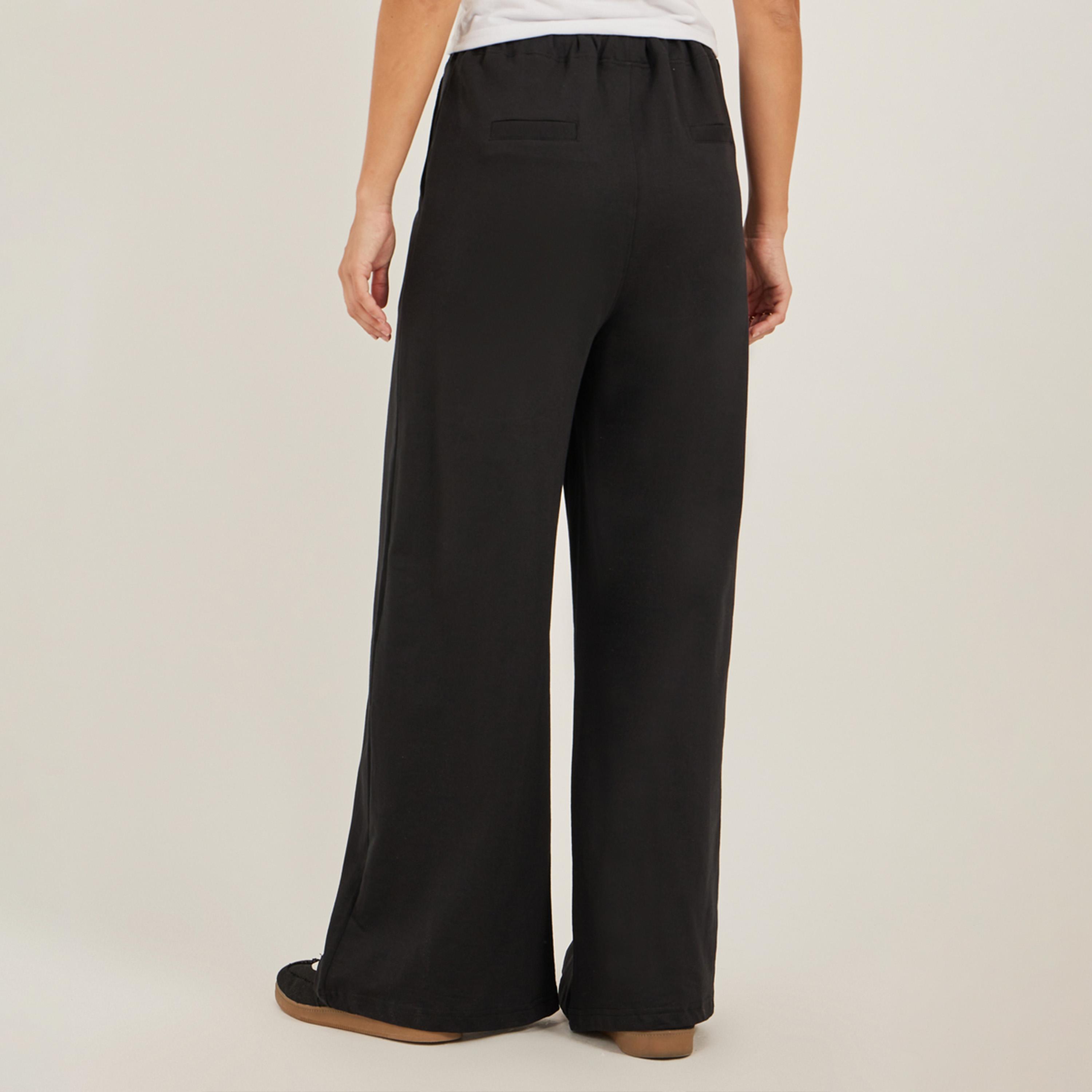 ستايلي - بنطال رياضي واسع الساق بحزام خصر مطاطي وجيوب-women-clothing-bottoms-joggers-image-4