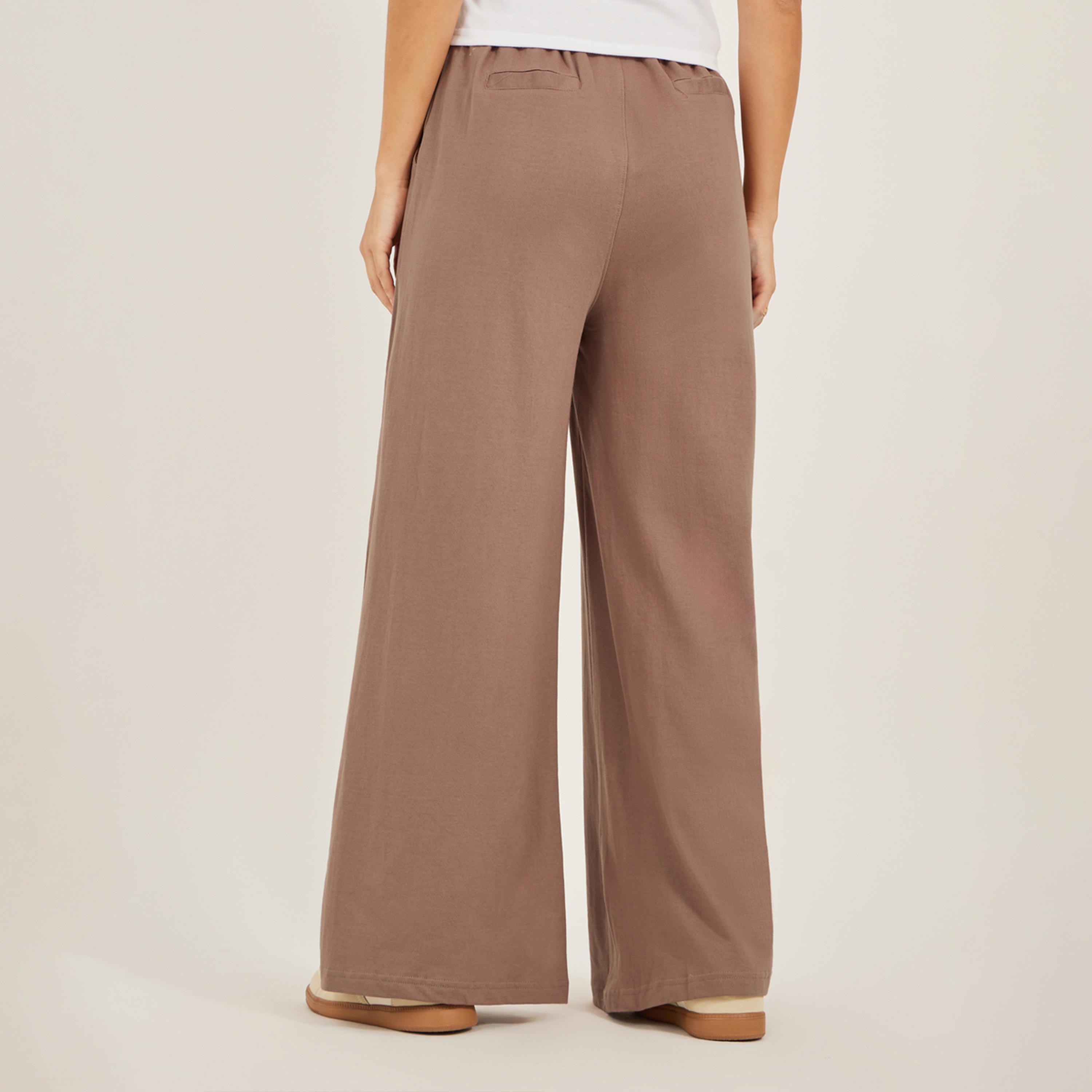 ستايلي - بنطال رياضي واسع الساق بحزام خصر مطاطي وجيوب-women-clothing-bottoms-joggers-image-4