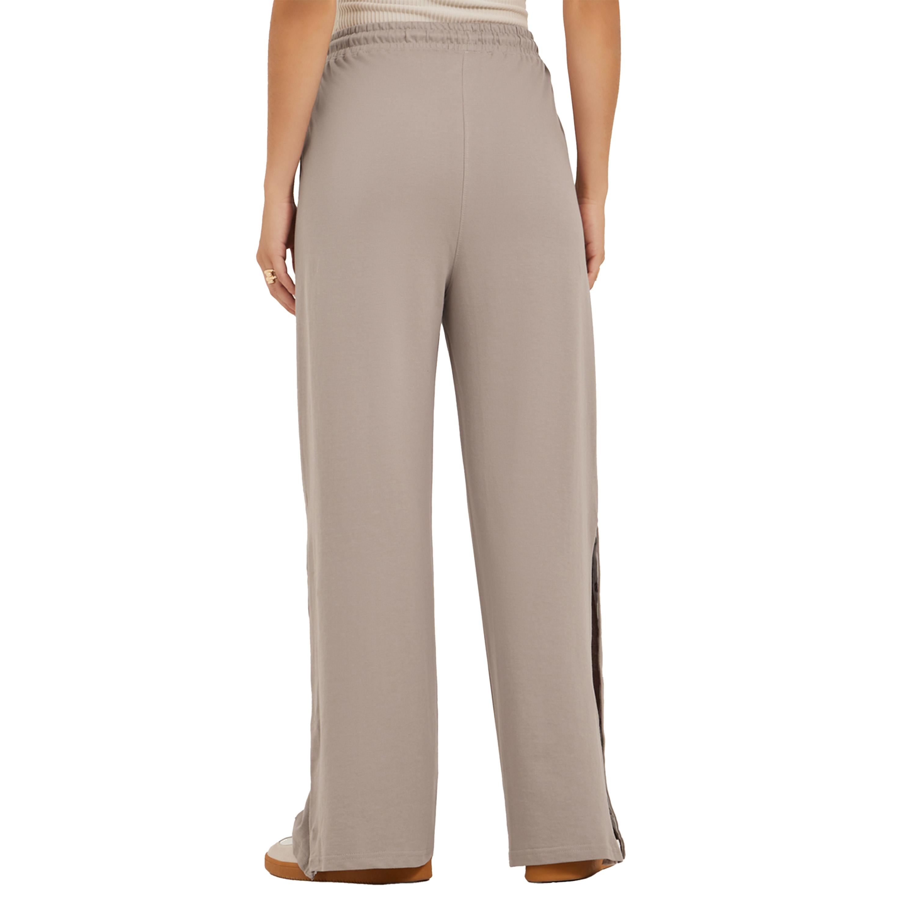 Styli Solid Side Snap Button Hem Joggers-women-clothing-bottoms-joggers-image-3