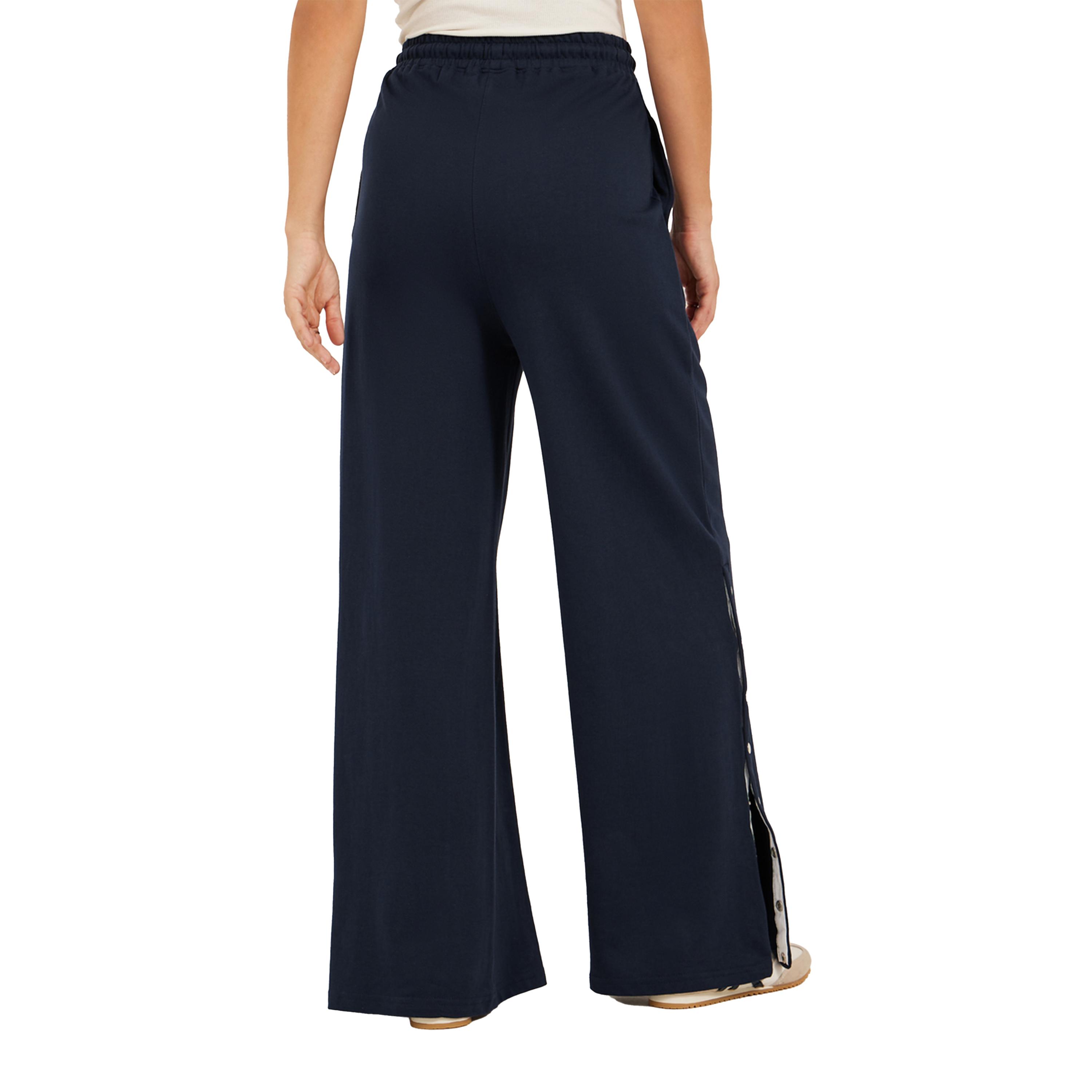 Styli Solid Side Snap Button Hem Joggers-women-clothing-bottoms-joggers-image-5