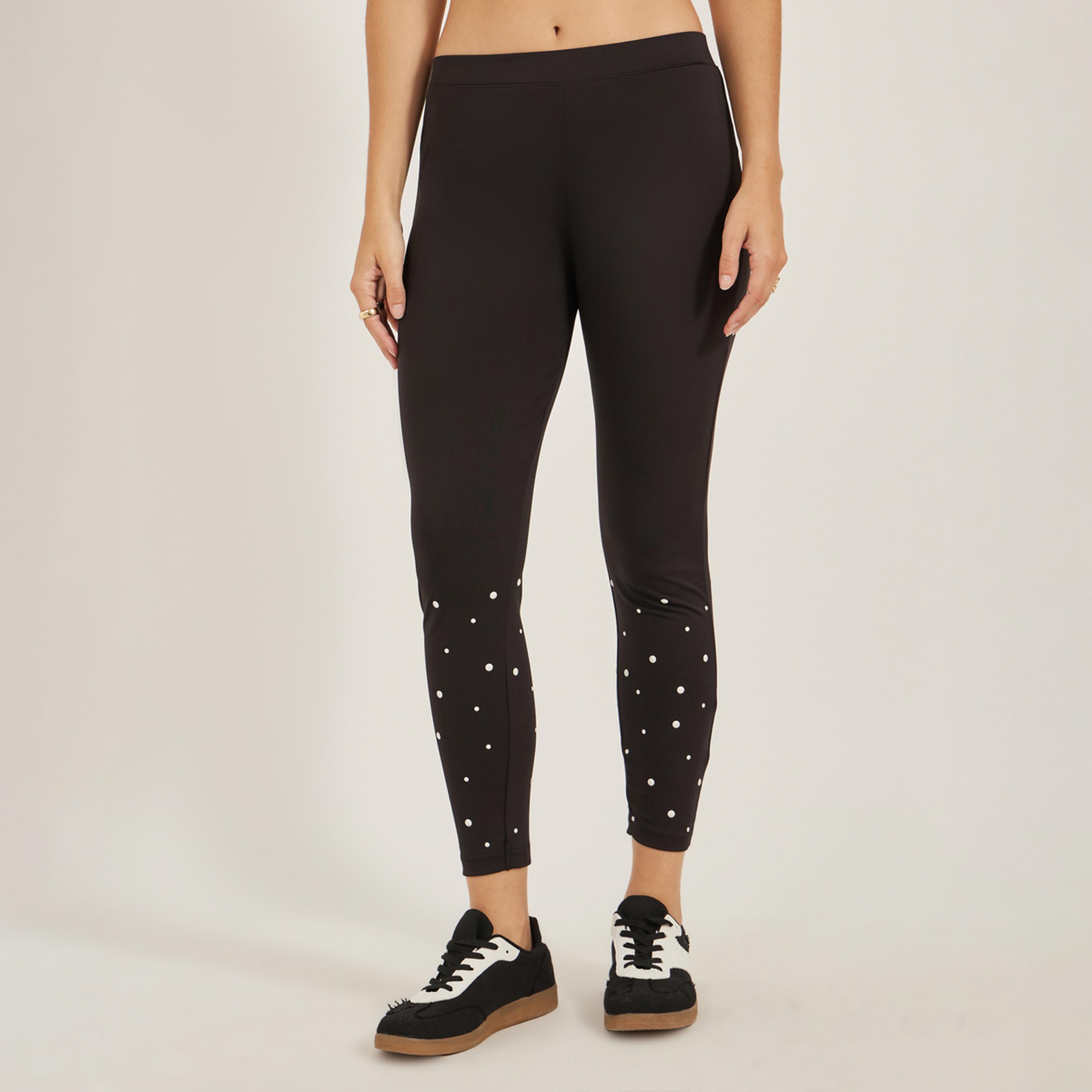 Styli Studded Hem Skinny Fit Ankle Length Leggings-women-clothing-sportswearandactivewear-bottoms-image-2