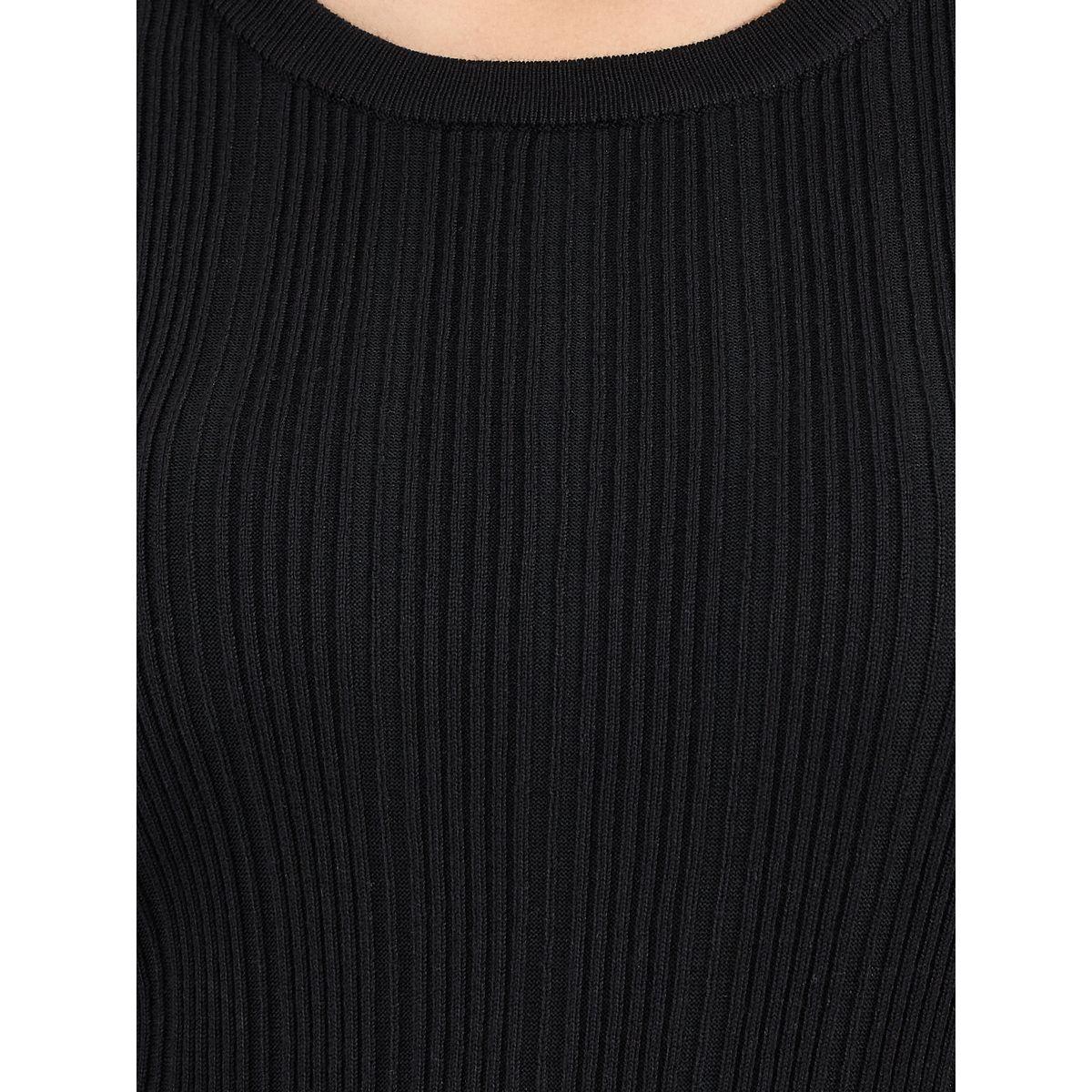Styli Textured Knit Round Neck Sheath Midi Dress-women-clothing-dresses-image-3