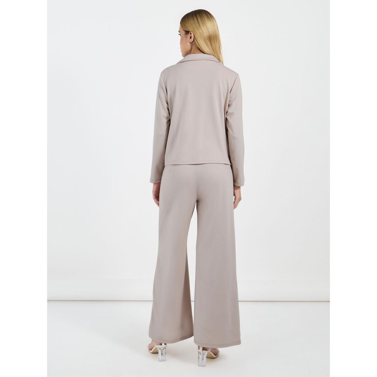طقم منسق من بنطال بأرجل واسعة وبليزر بقصة عادية-women-clothing-coordsets-image-6