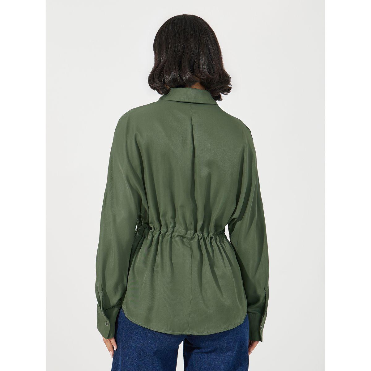 Styli Utility Pocket Shirt with Drawstring Tie-Ups-women-clothing-shirtsandblouses-shirts-image-5