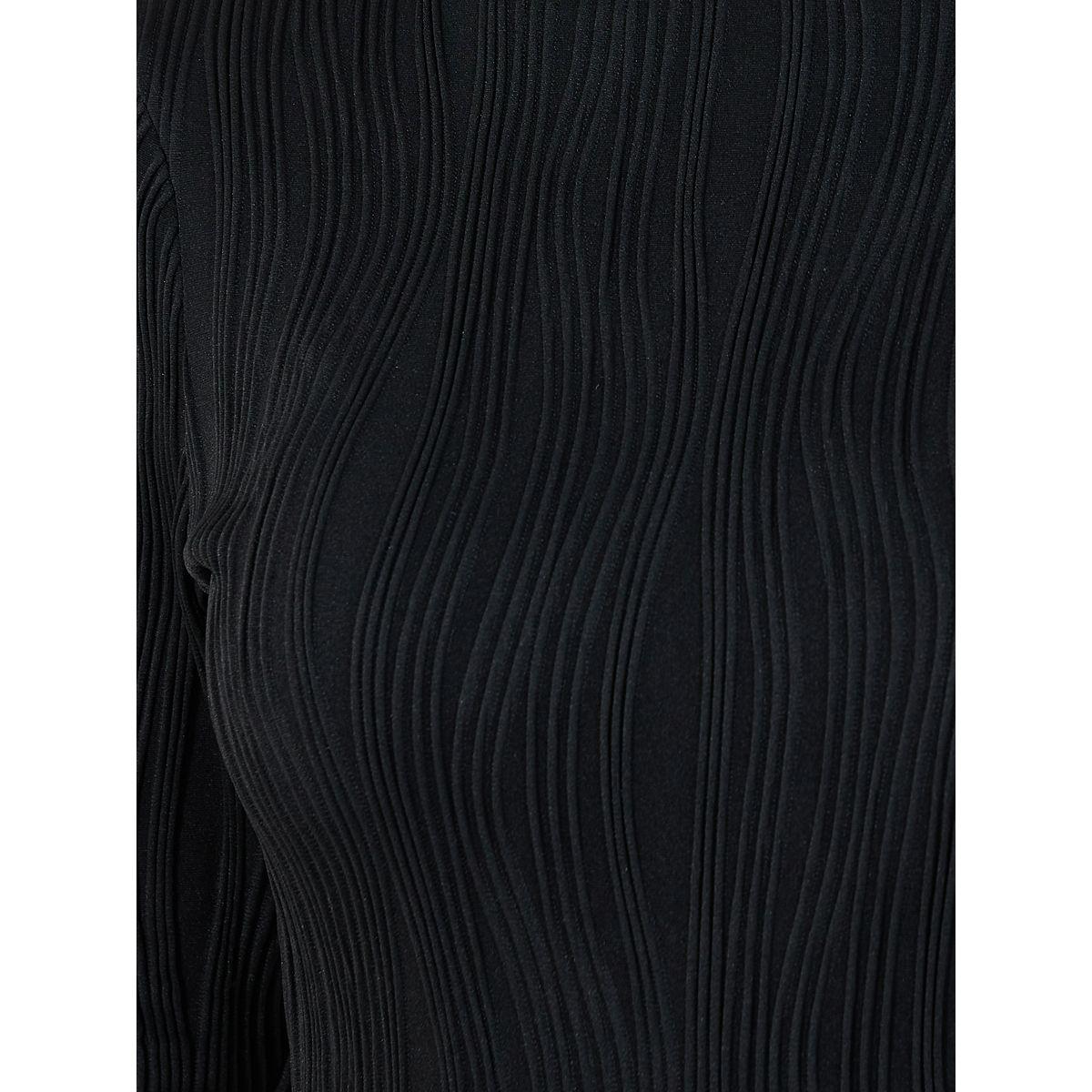 Styli Textured Round Neck Long Sleeved Bodysuit-women-clothing-tshirts-image-4