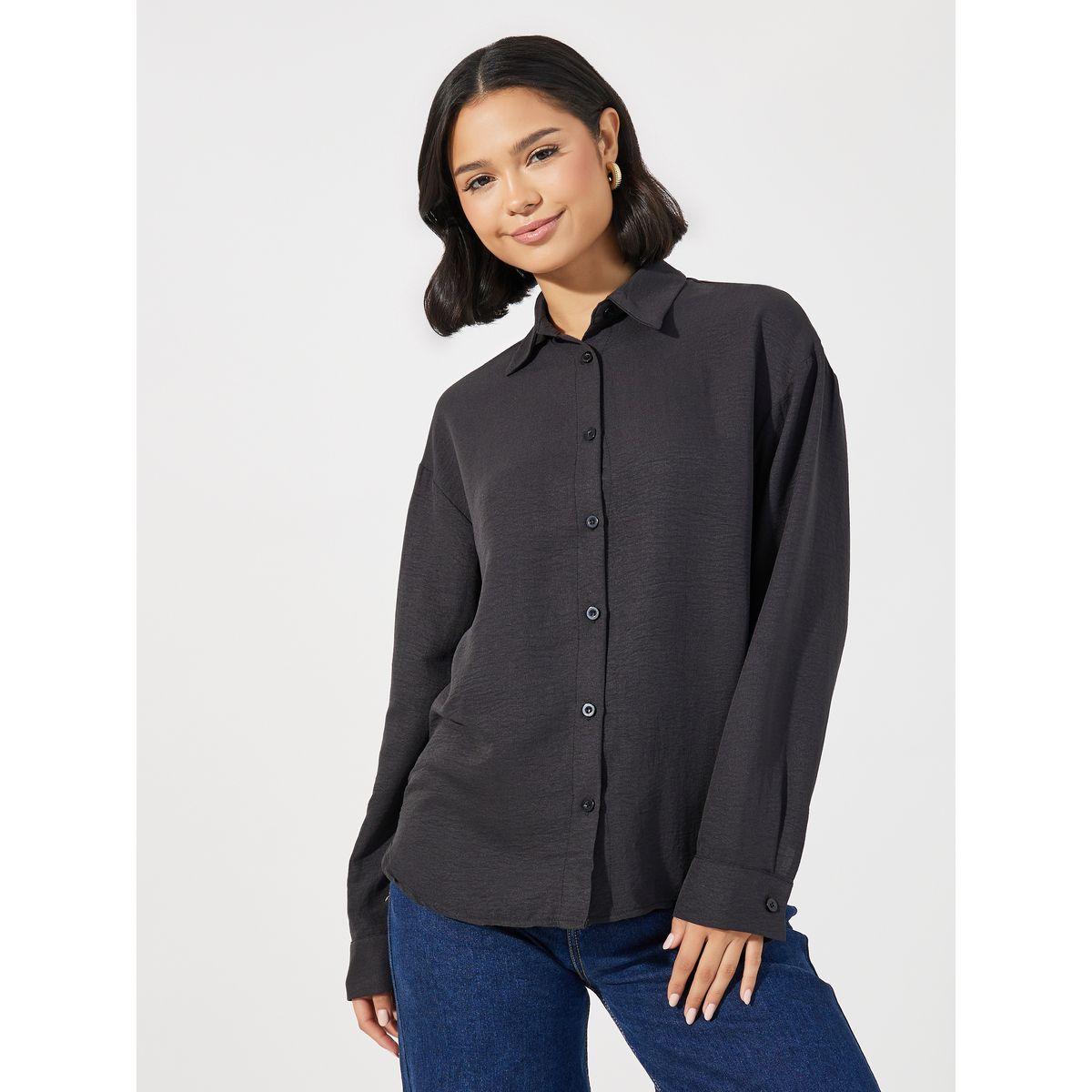 بلوزة بتفاصيل بارزة الملمس مع أكمام طويلة-women-clothing-shirtsandblouses-shirts-image-1