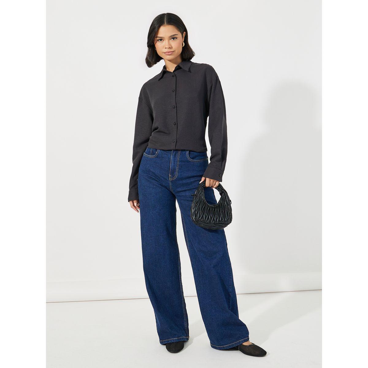 بلوزة بتفاصيل بارزة الملمس مع أكمام طويلة-women-clothing-shirtsandblouses-shirts-image-2