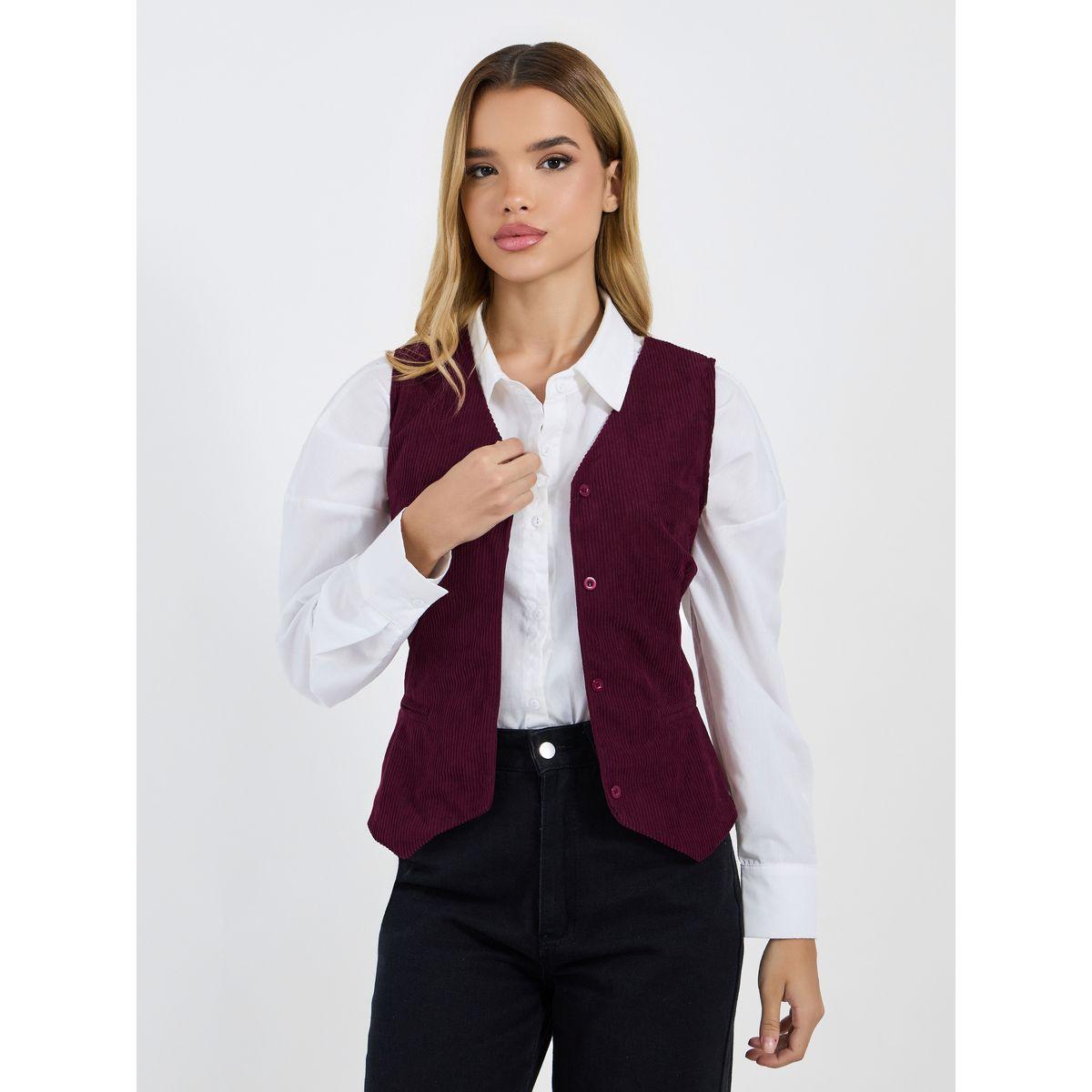 معطف كوردروي بأزرار غلق-women-clothing-shirtsandblouses-blouses-image-1