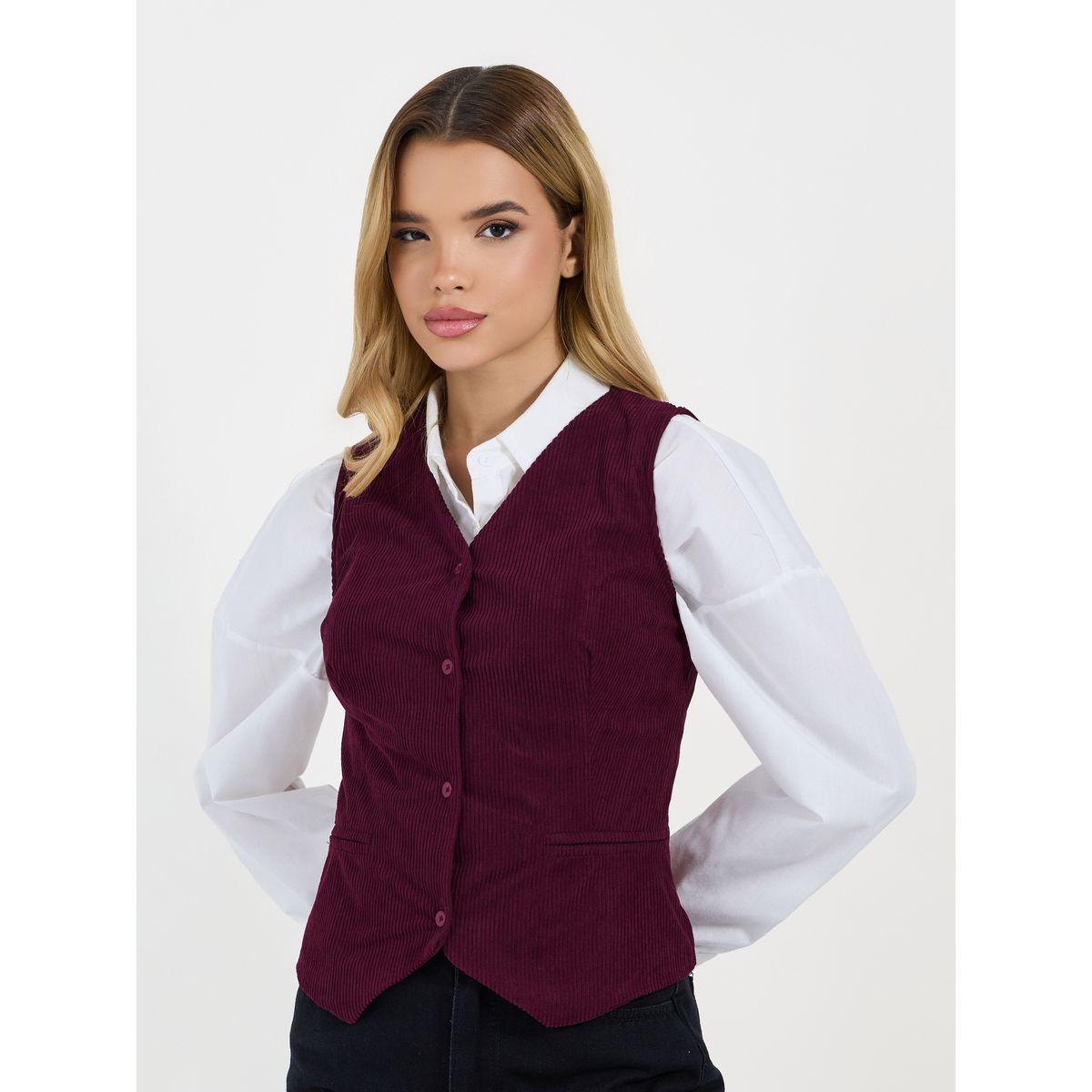 معطف كوردروي بأزرار غلق-women-clothing-shirtsandblouses-blouses-image-3