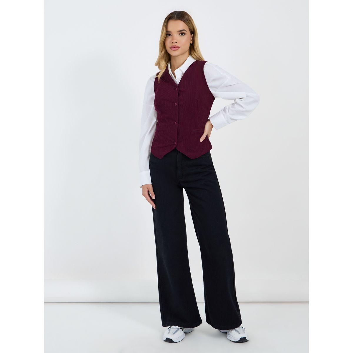 معطف كوردروي بأزرار غلق-women-clothing-shirtsandblouses-blouses-image-4