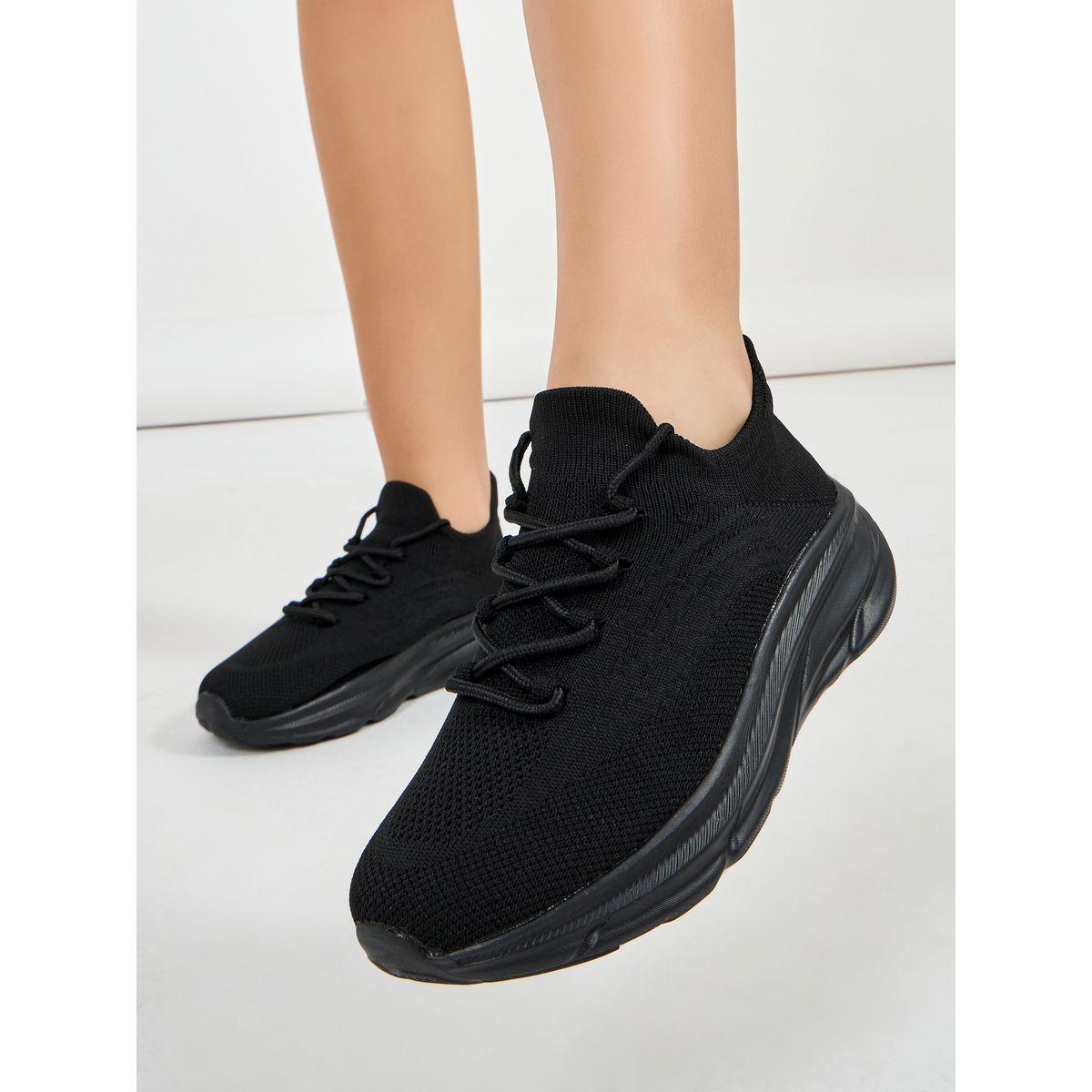 Styli Textured Lace-Up Sneakers-women-shoes-sneakers-image-1