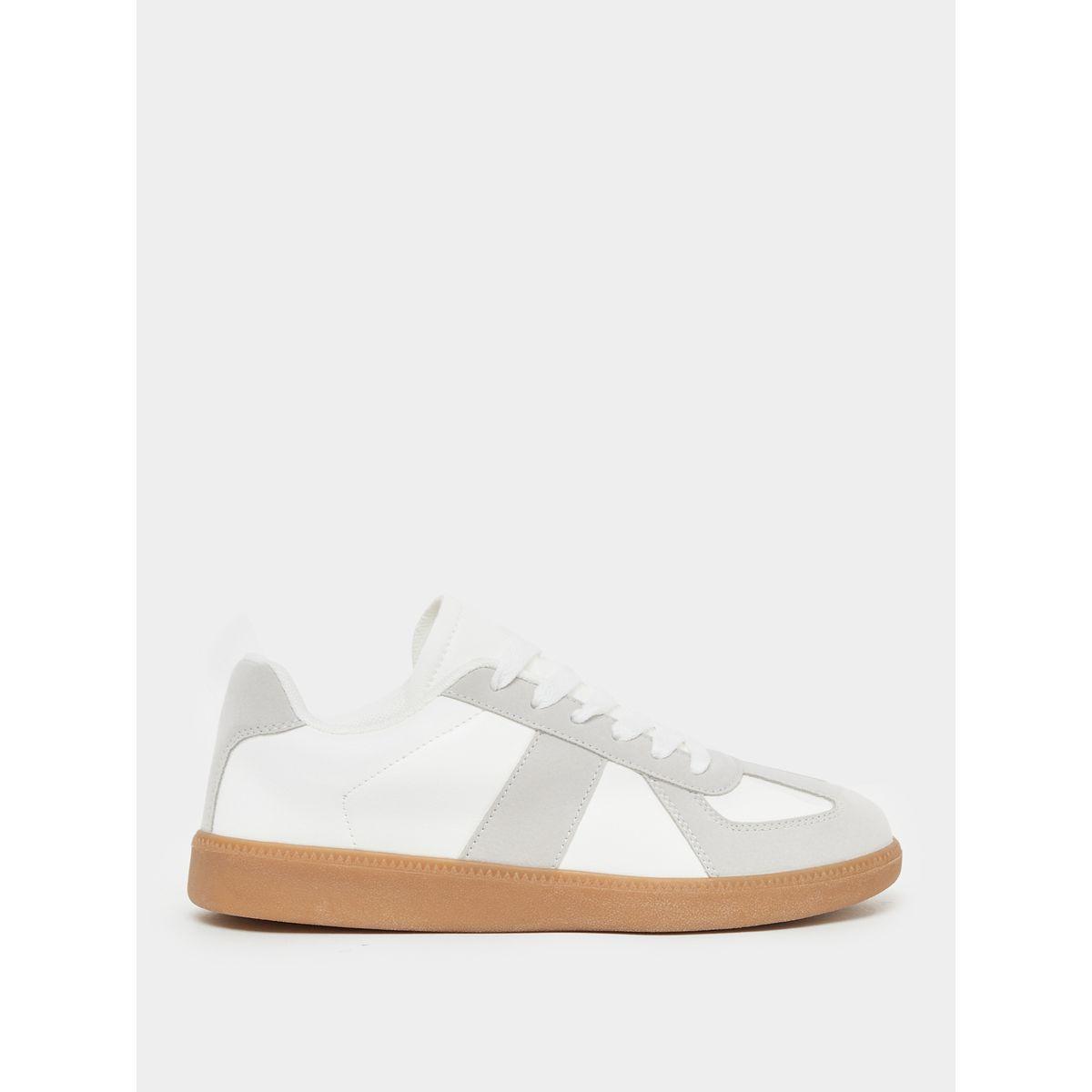 Styli Leather and Suede Look Gum Sole Sneakers-women-shoes-sneakers-image-2