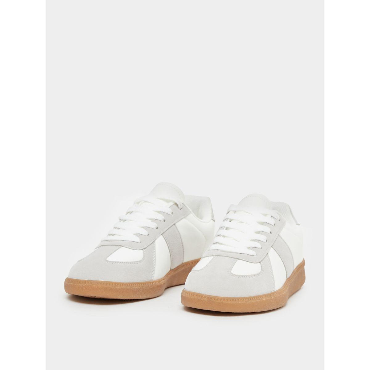 Styli Leather and Suede Look Gum Sole Sneakers-women-shoes-sneakers-image-3