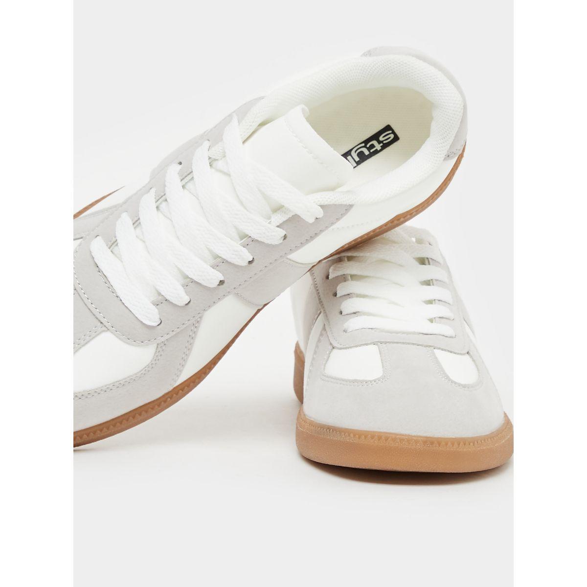 Styli Leather and Suede Look Gum Sole Sneakers-women-shoes-sneakers-image-4