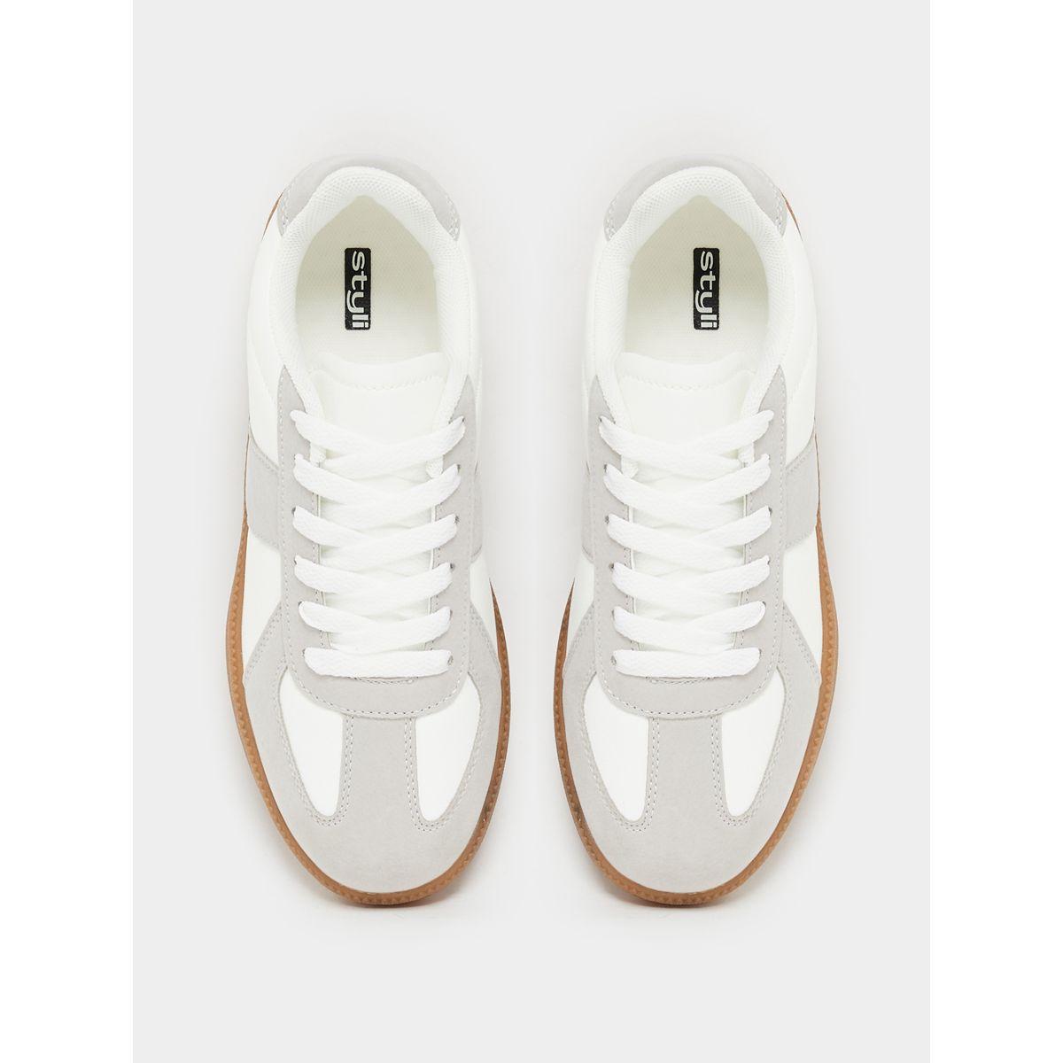 Styli Leather and Suede Look Gum Sole Sneakers-women-shoes-sneakers-image-6