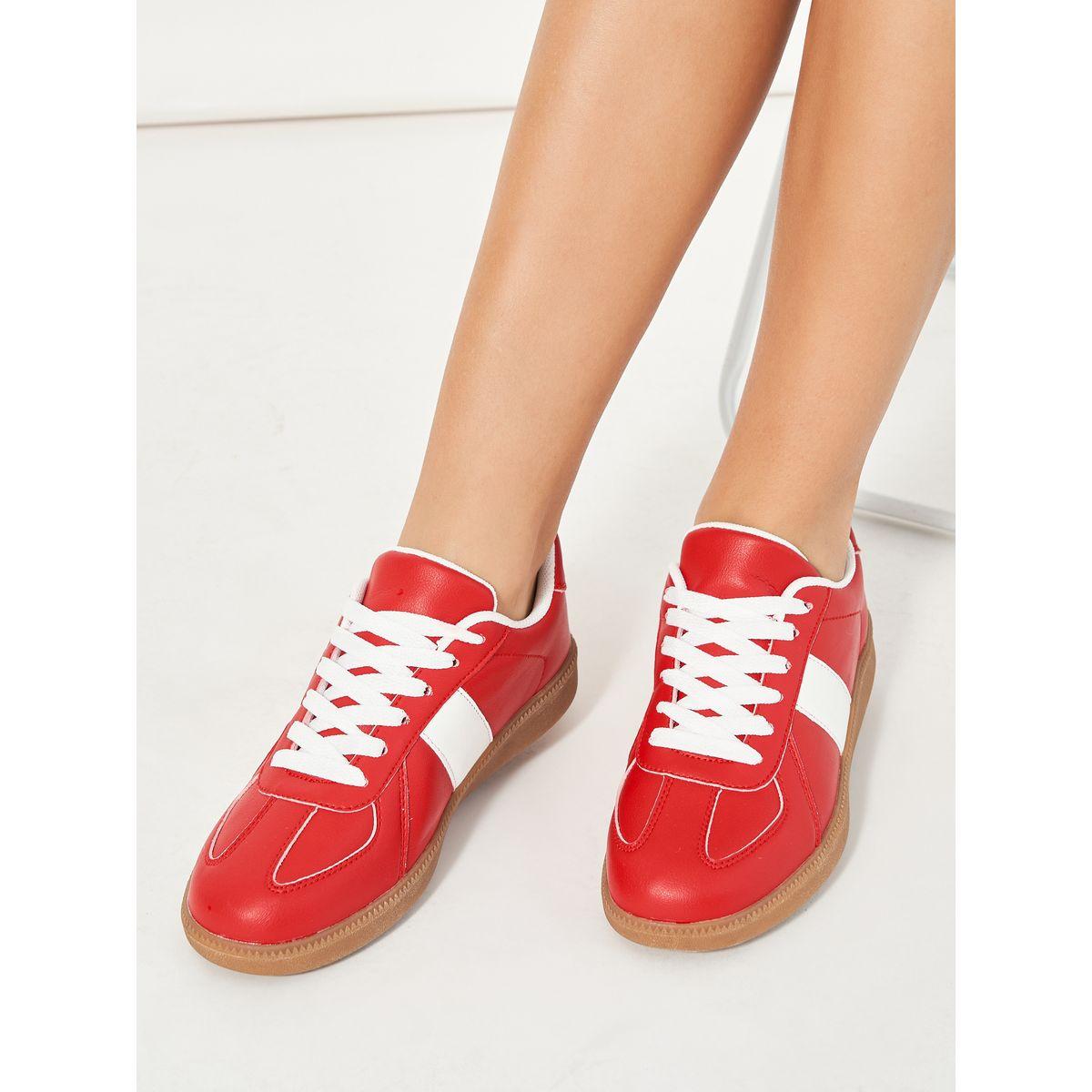 Styli Gum Sole Suede Look Contrast Detail Sneakers-women-shoes-sneakers-image-1
