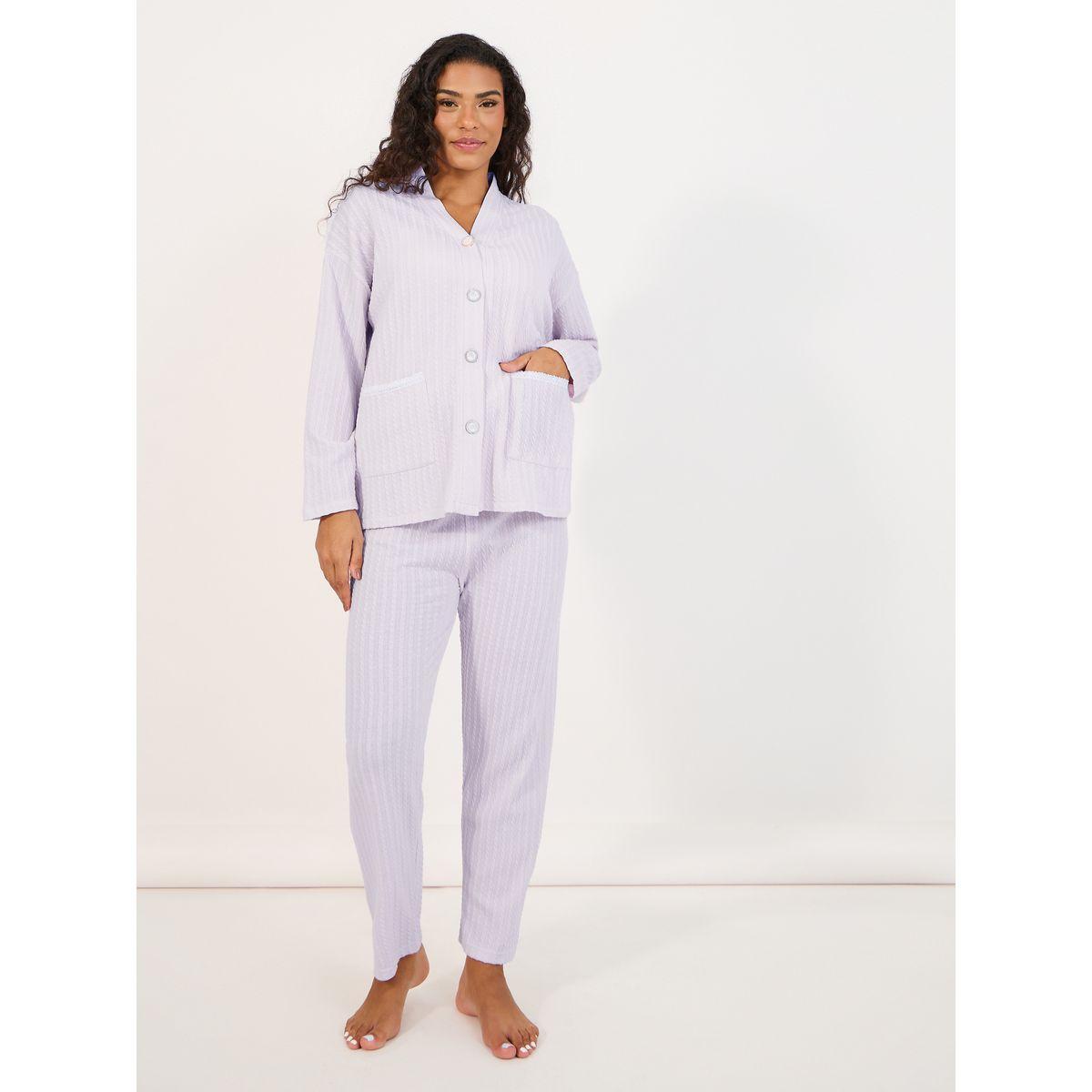 Styli Unwind Pack of 3 - Textured Cami, Trouser and Robe Set-women-clothing-nightwear-pyjamas-longsets-image-2