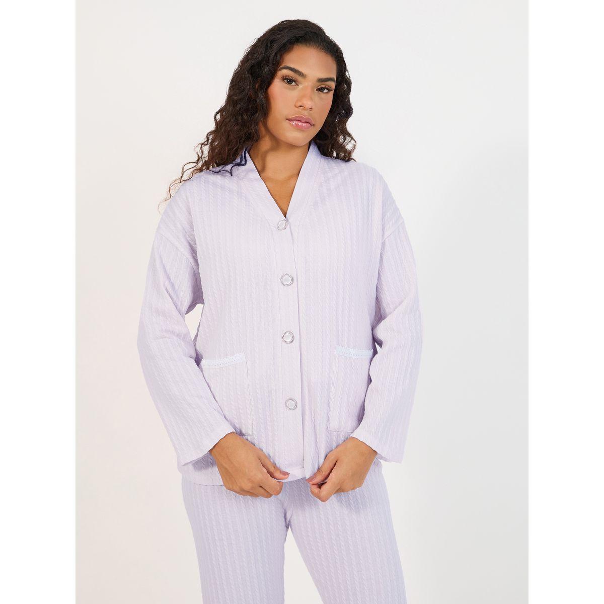 Styli Unwind Pack of 3 - Textured Cami, Trouser and Robe Set-women-clothing-nightwear-pyjamas-longsets-image-3