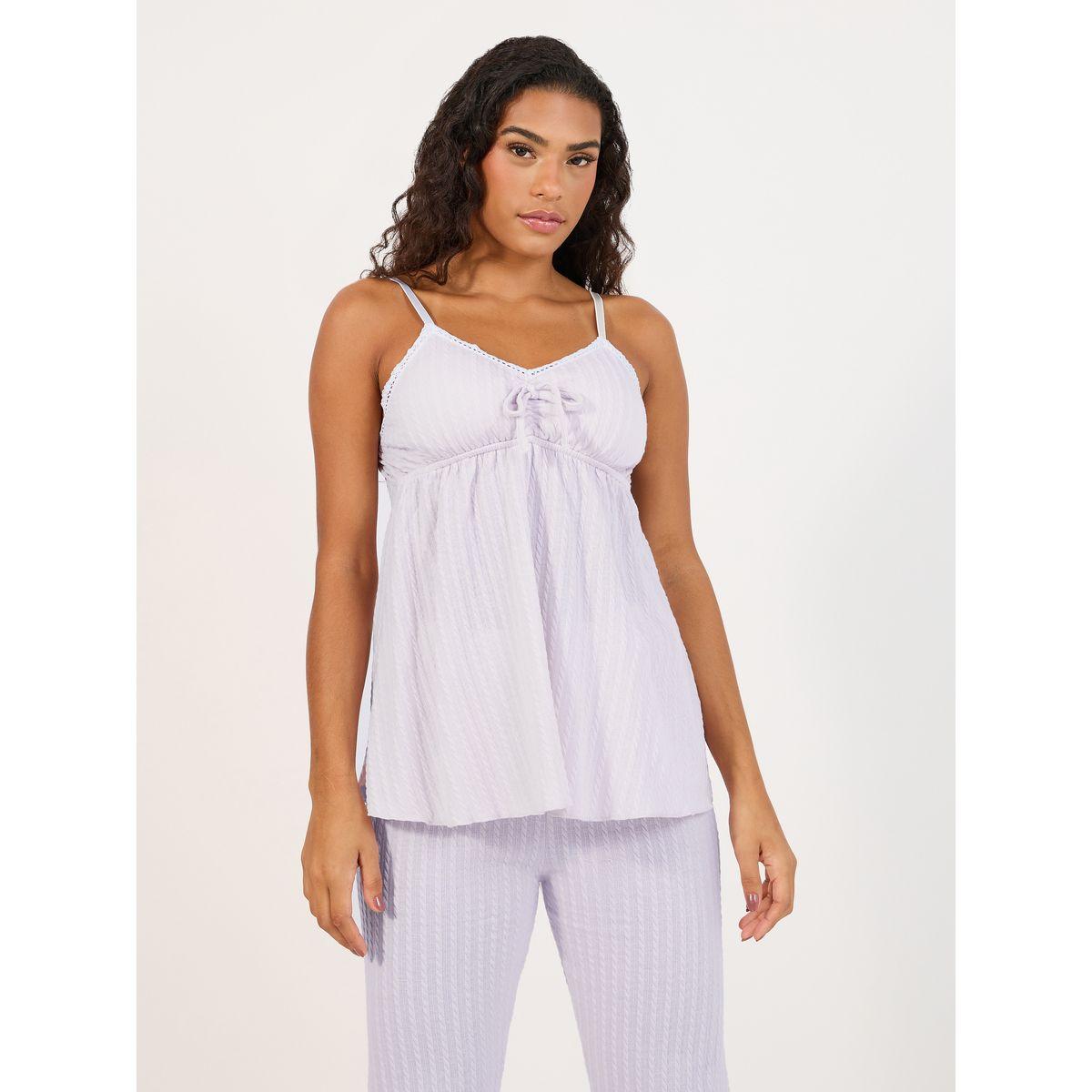 Styli Unwind Pack of 3 - Textured Cami, Trouser and Robe Set-women-clothing-nightwear-pyjamas-longsets-image-4