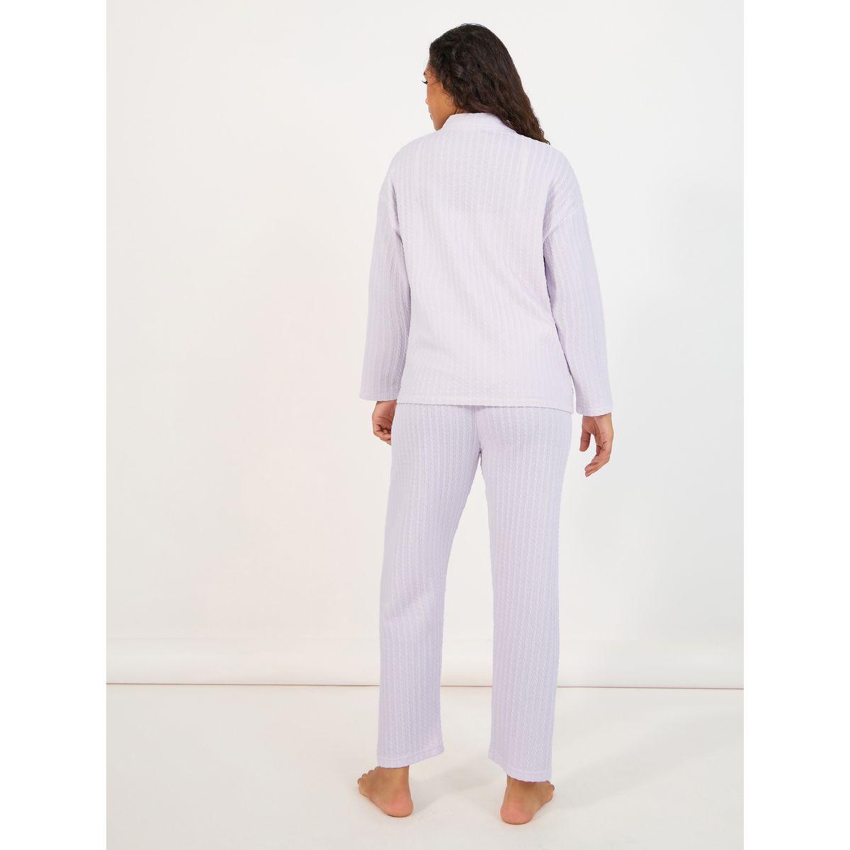 Styli Unwind Pack of 3 - Textured Cami, Trouser and Robe Set-women-clothing-nightwear-pyjamas-longsets-image-6