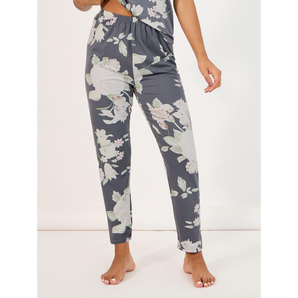 Styli Unwind Pack of 3 - Floral Print Cami, Trouser and Robe Set-women-clothing-nightwear-pyjamas-longsets-image-7