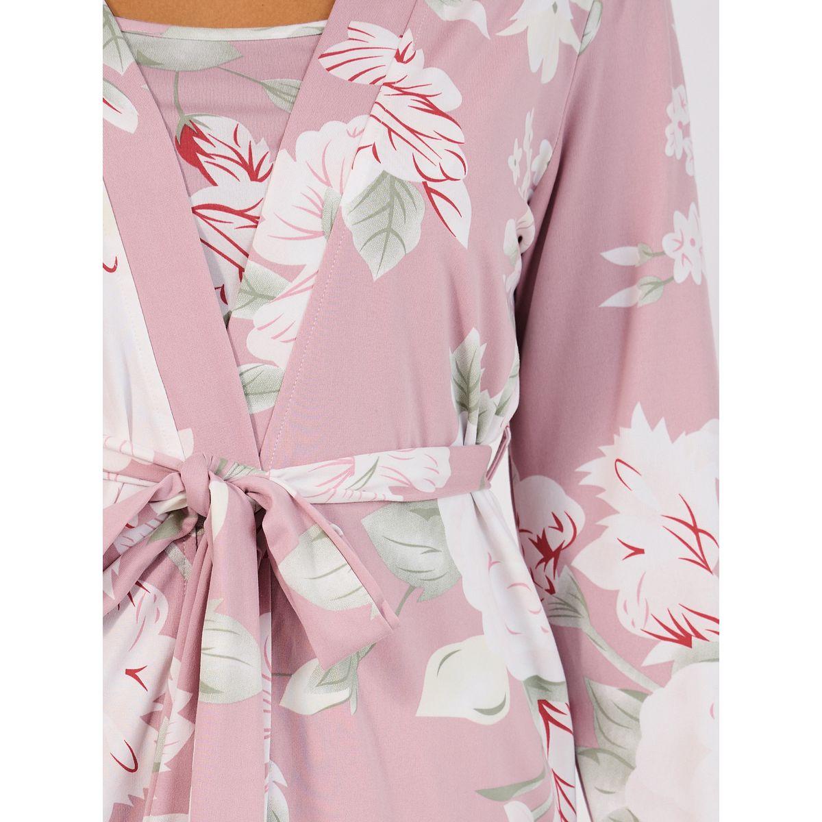 مجموعة من 3 روب وبنطال مع بلوزة كامي-women-clothing-nightwear-pyjamas-longsets-image-5