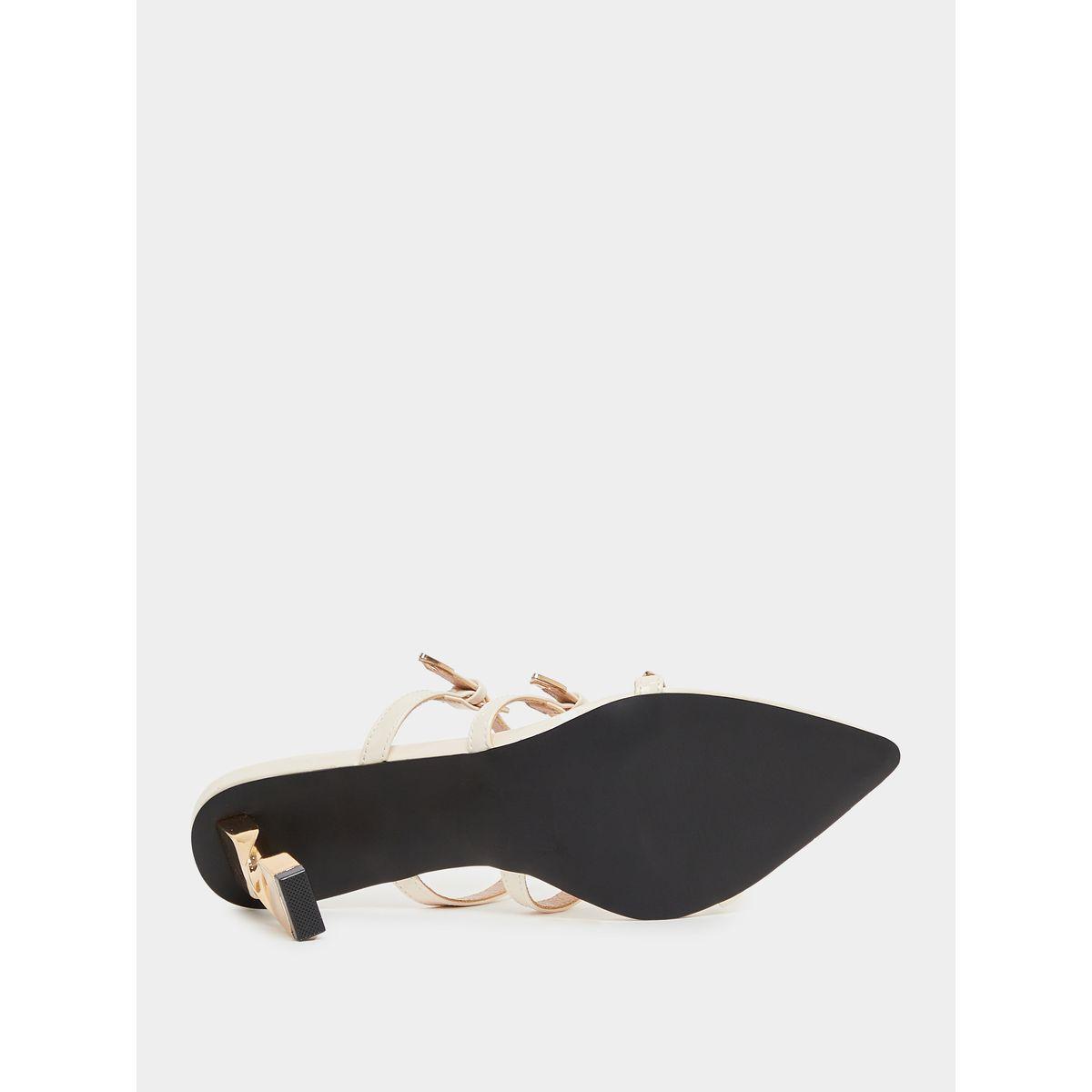 Styli Metal Heel Pointed Toe Buckle Accent Sandals-women-shoes-heels-image-6