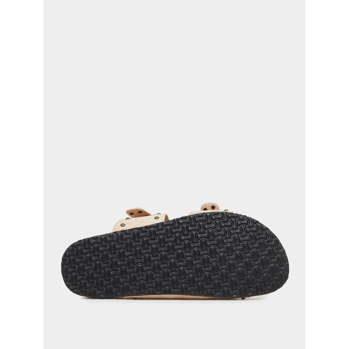 Styli Studded Buckle Accent Slip-On Sandals-women-shoes-sandals-flats-image-6