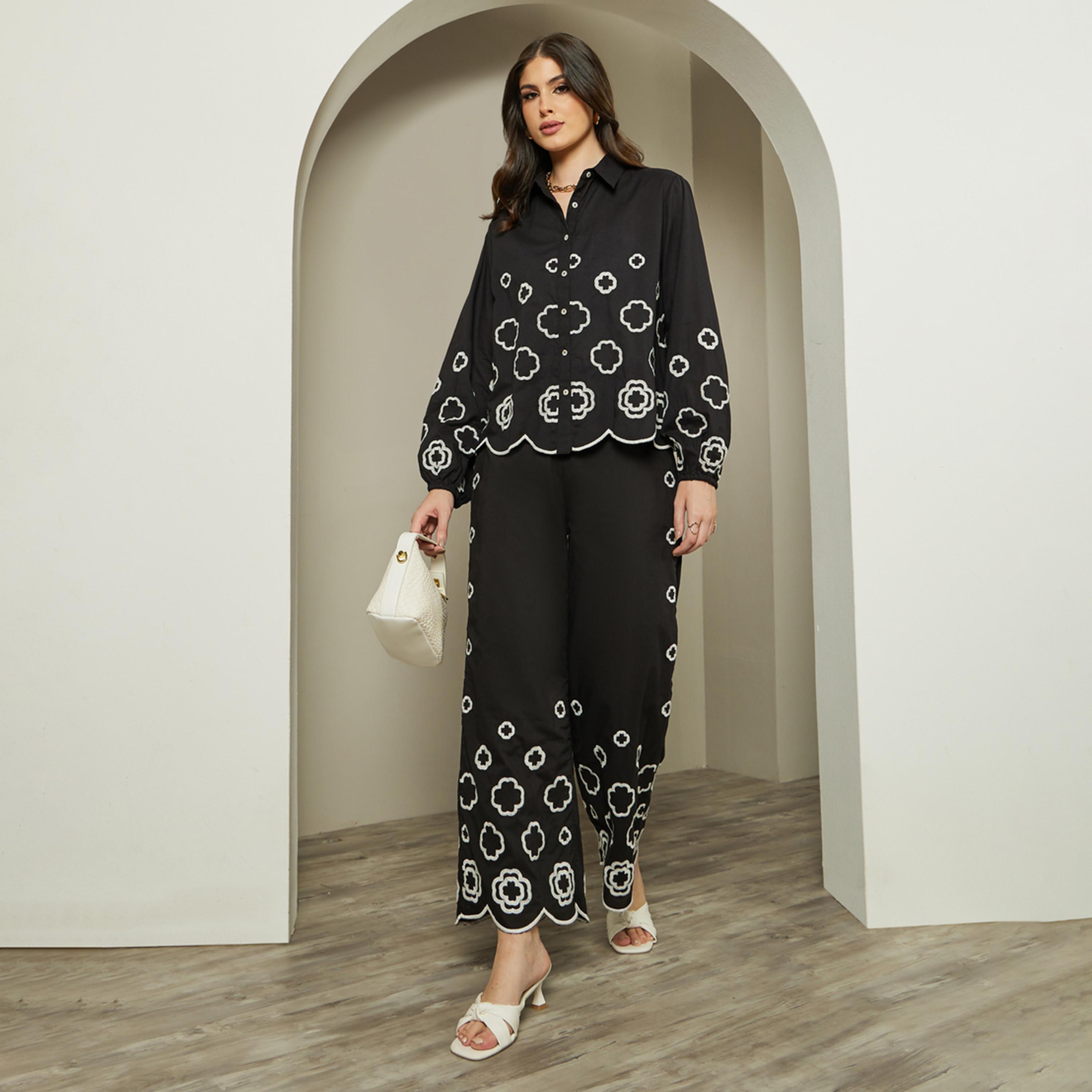 ستايلي - بنطال شيفلي واسع الساق-women-clothing-bottoms-trousers-image-1