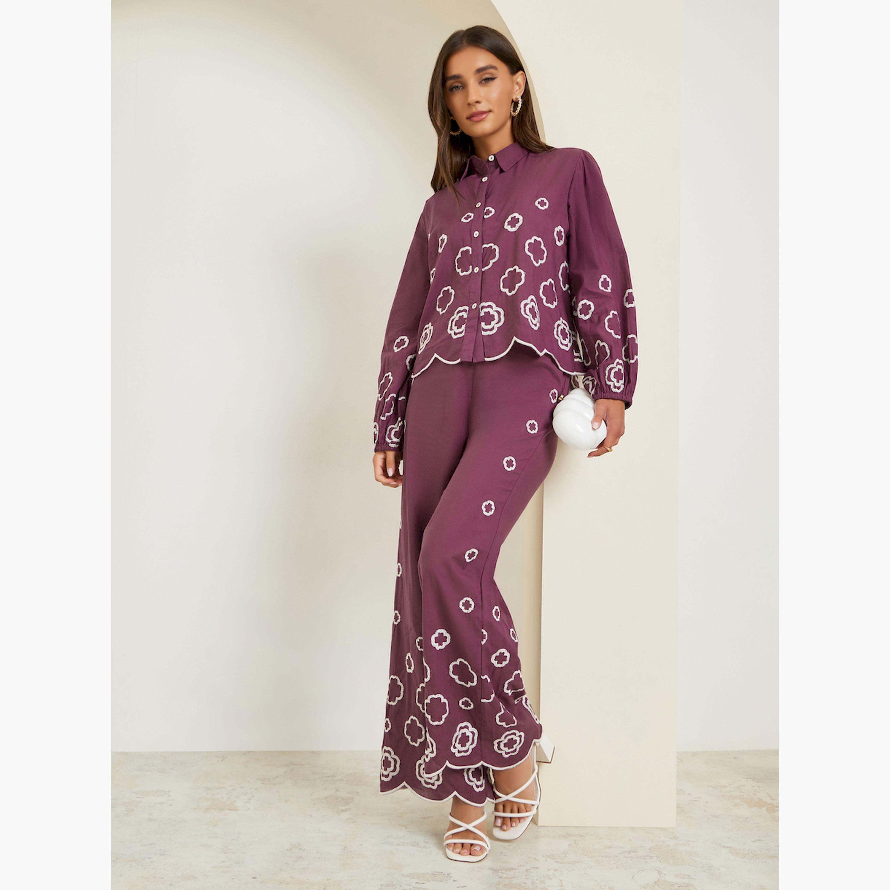 بنطال مطرز الحافة-women-clothing-bottoms-trousers-image-3