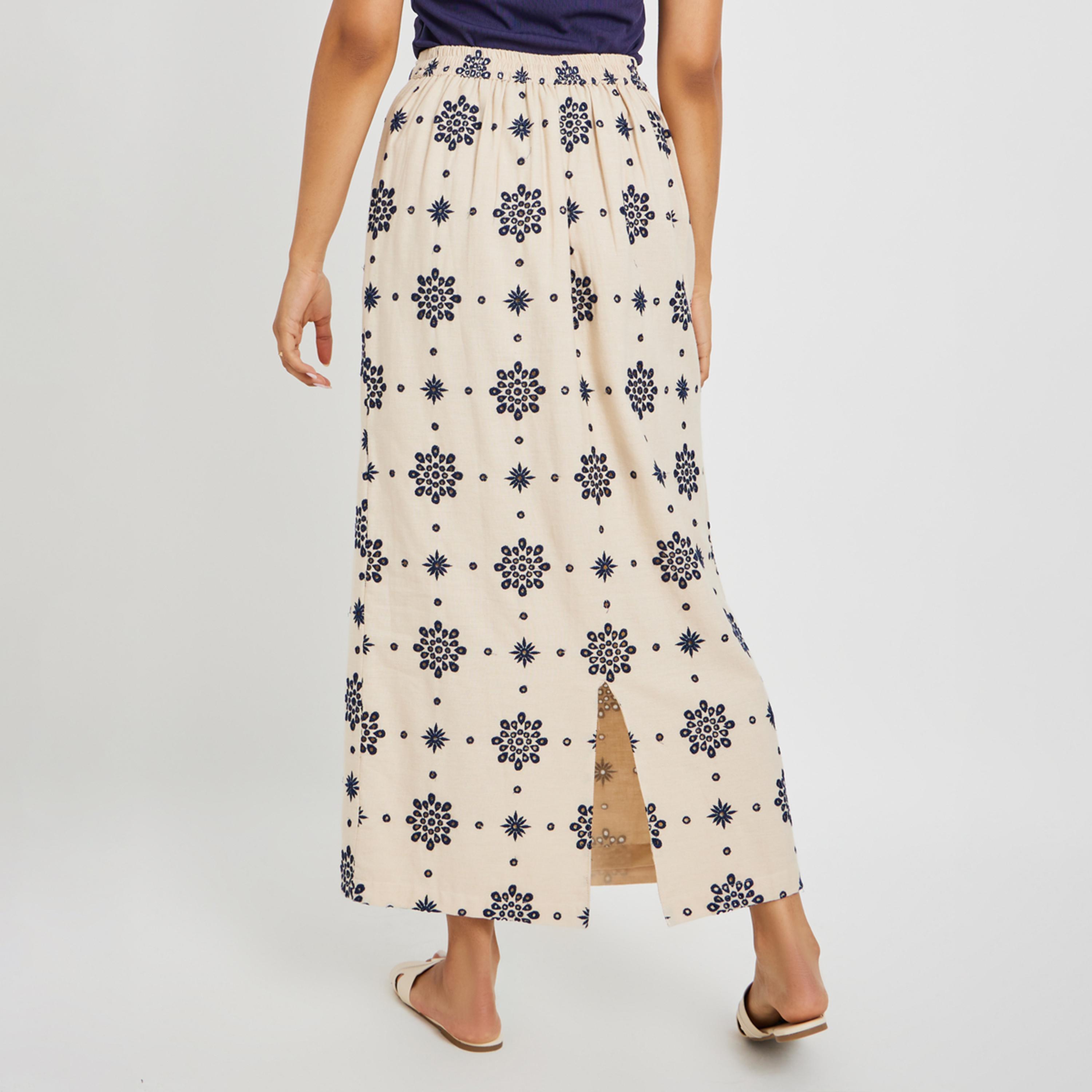 ستايلي - تنورة شيفلي بقصّة A مع حزام خصر مطاطي-women-clothing-bottoms-skirts-image-4