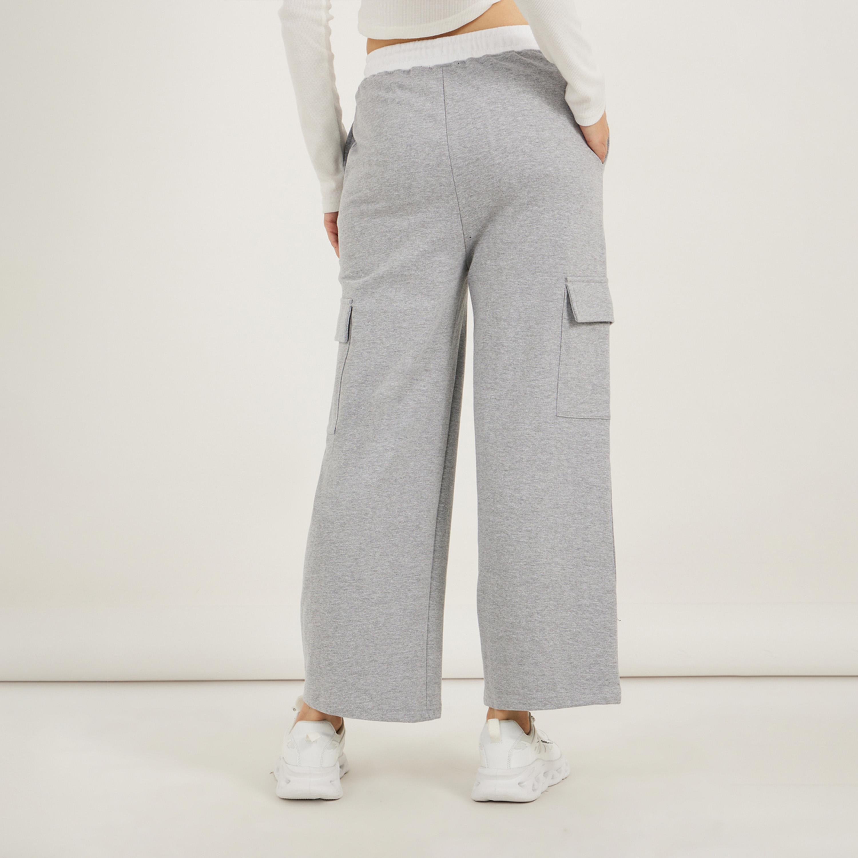 Styli Contrast Waistband Cargo Joggers With Drawstring-women-clothing-bottoms-joggers-image-4
