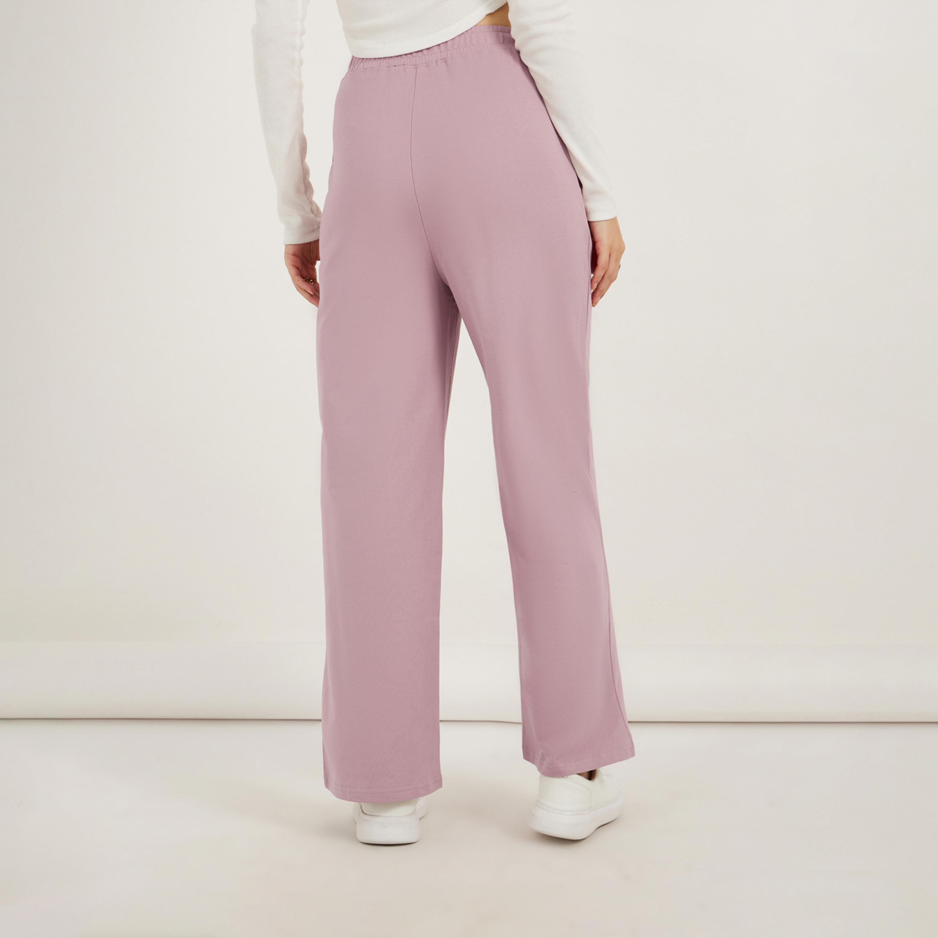 ستايلي - بنطال رياضي بخصر متقاطع مع تفاصيل كسرة-women-clothing-bottoms-joggers-image-4