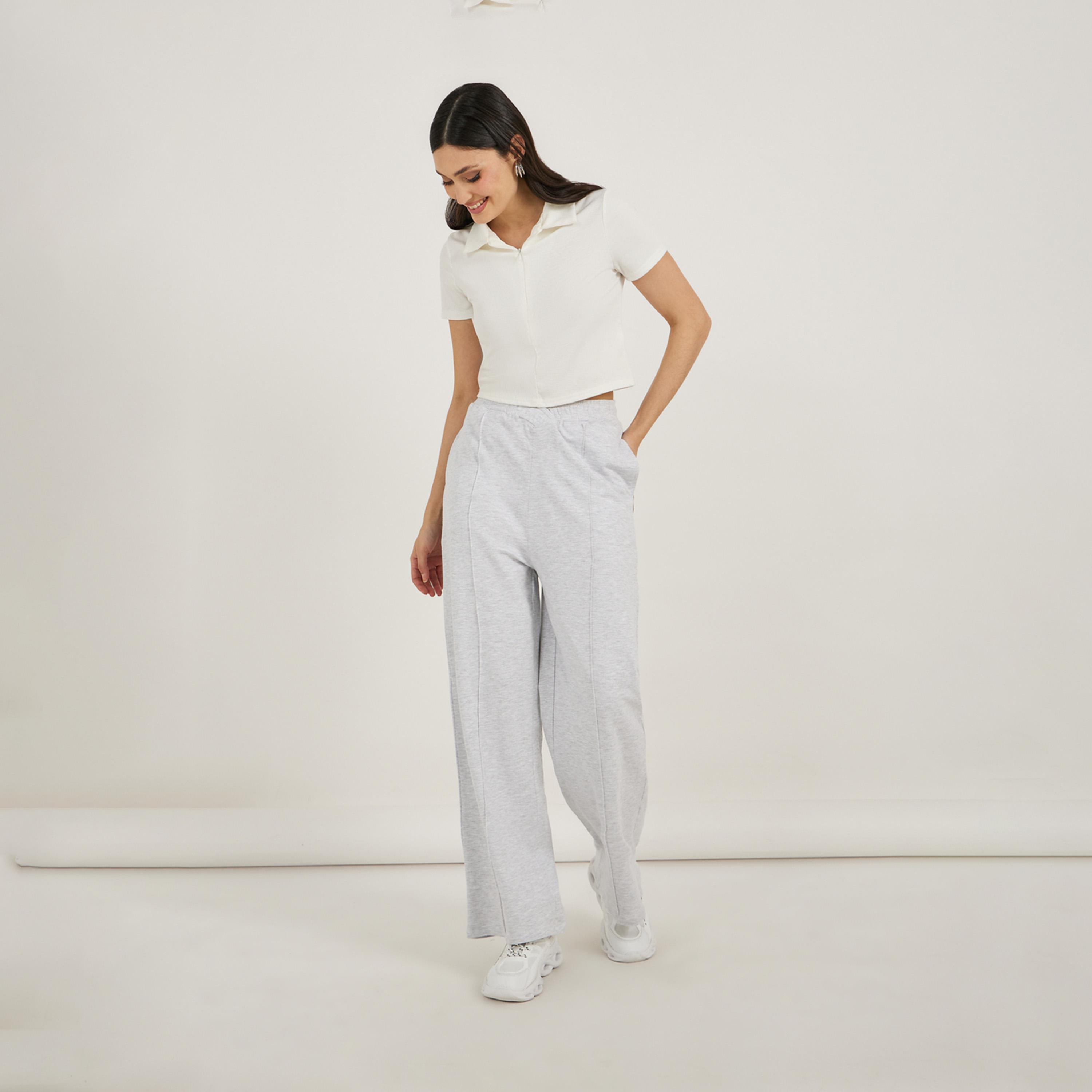 Styli Cross Over Waistband Joggers With Pintuck Detail-women-clothing-bottoms-joggers-image-1