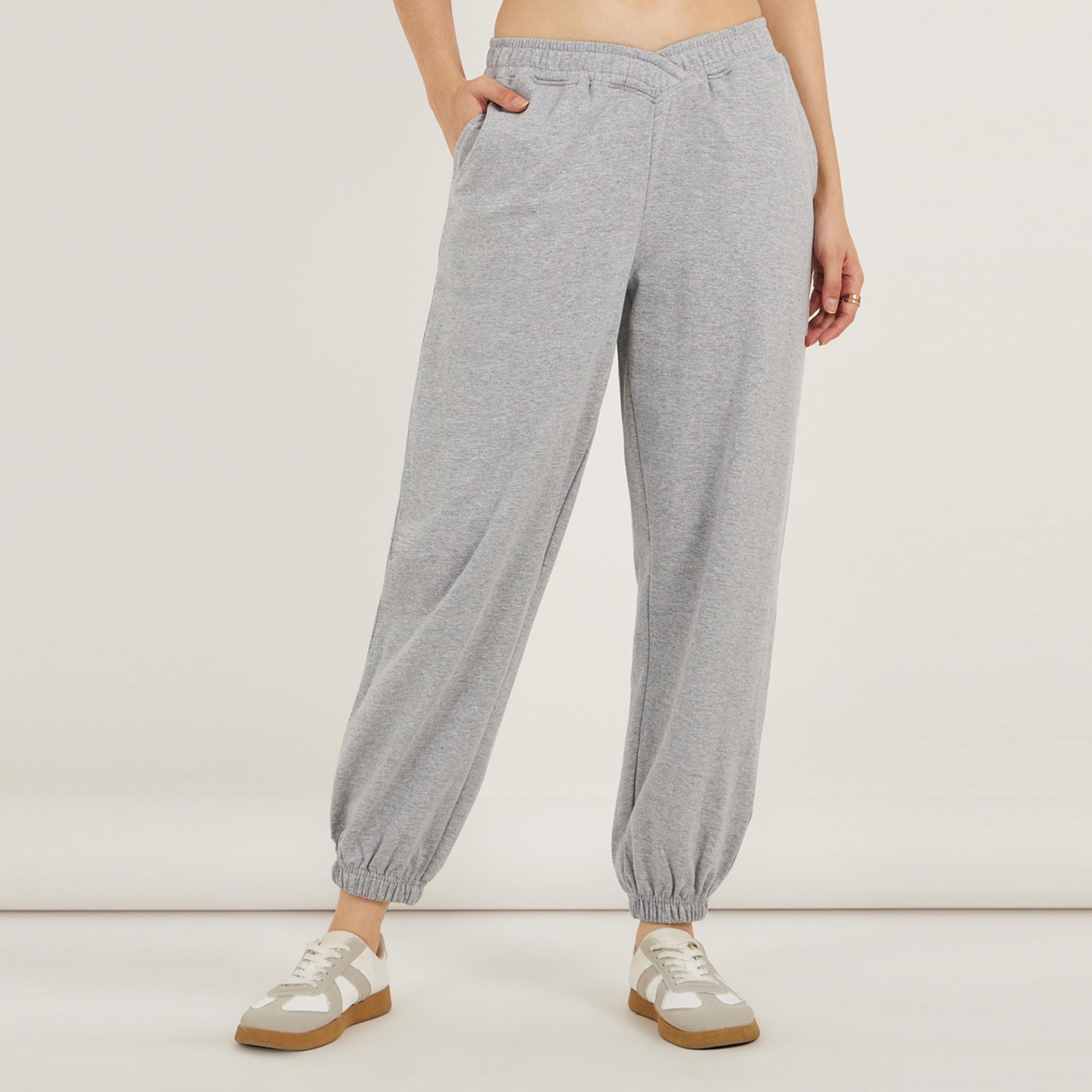 Styli High Rise Cross Waistband Tapered Leg Joggers-women-clothing-bottoms-joggers-image-2