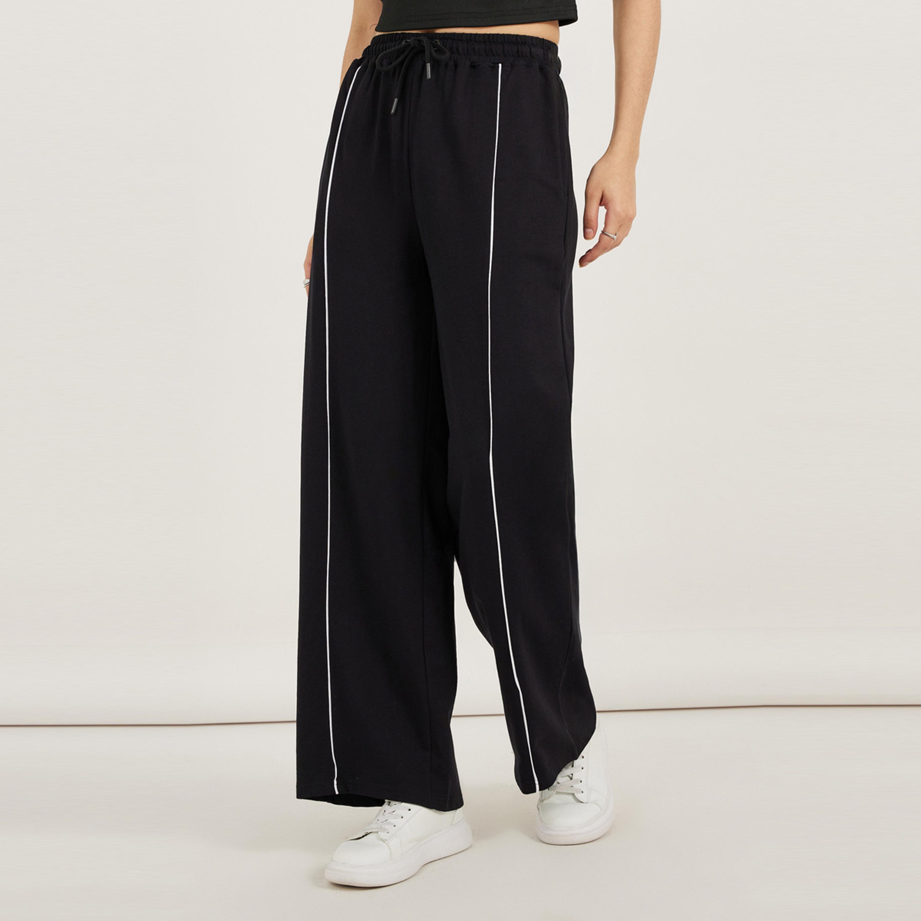 Styli Wide Leg Drawstring Joggers with Pintuck Detail-women-clothing-bottoms-joggers-image-2