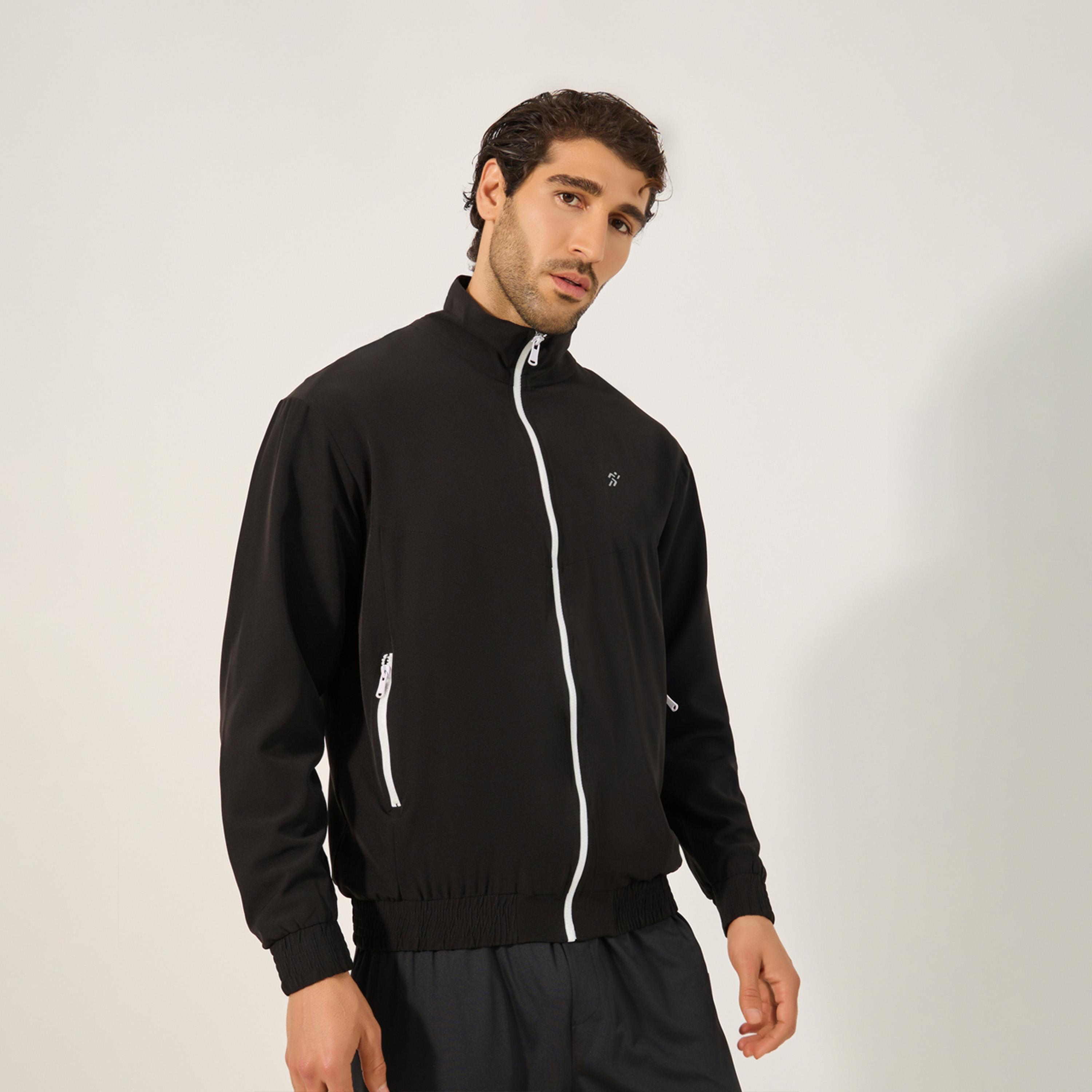 ستايلي - جاكيت رياضي مريح ذو رقبة عالية مع بطانة شبكية-men-clothing-sportswearandactivewear-hoodiesandsweatshirts-image-1