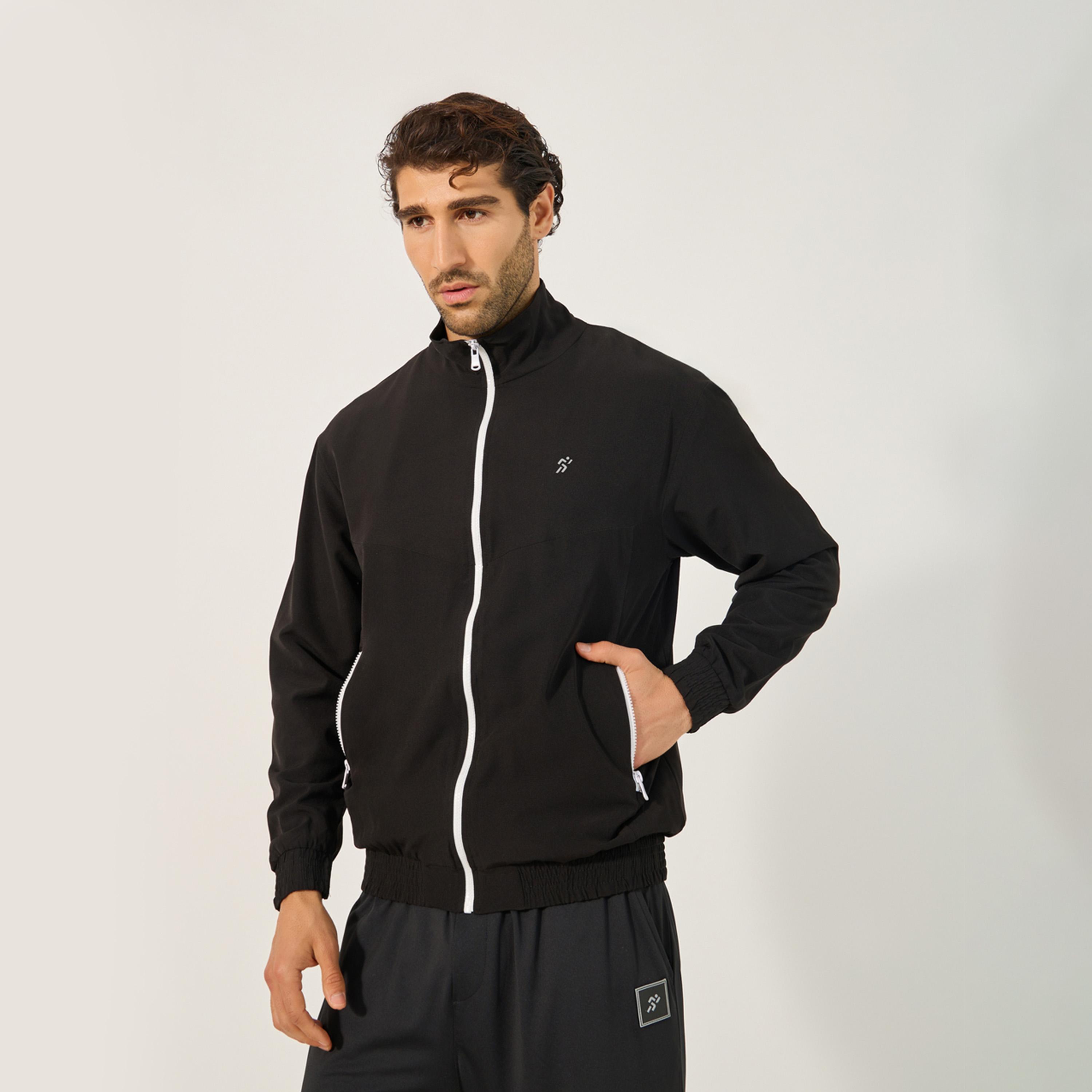 ستايلي - جاكيت رياضي مريح ذو رقبة عالية مع بطانة شبكية-men-clothing-sportswearandactivewear-hoodiesandsweatshirts-image-3