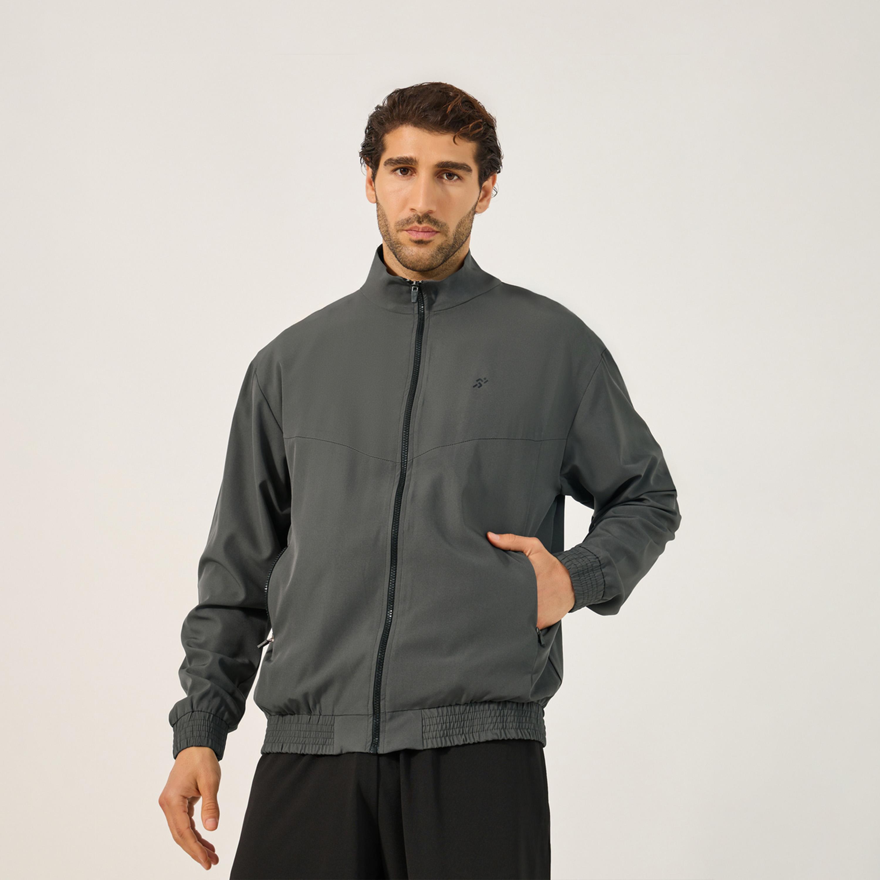 ستايلي - جاكيت رياضي مريح ذو رقبة عالية مع بطانة شبكية-men-clothing-sportswearandactivewear-hoodiesandsweatshirts-image-1